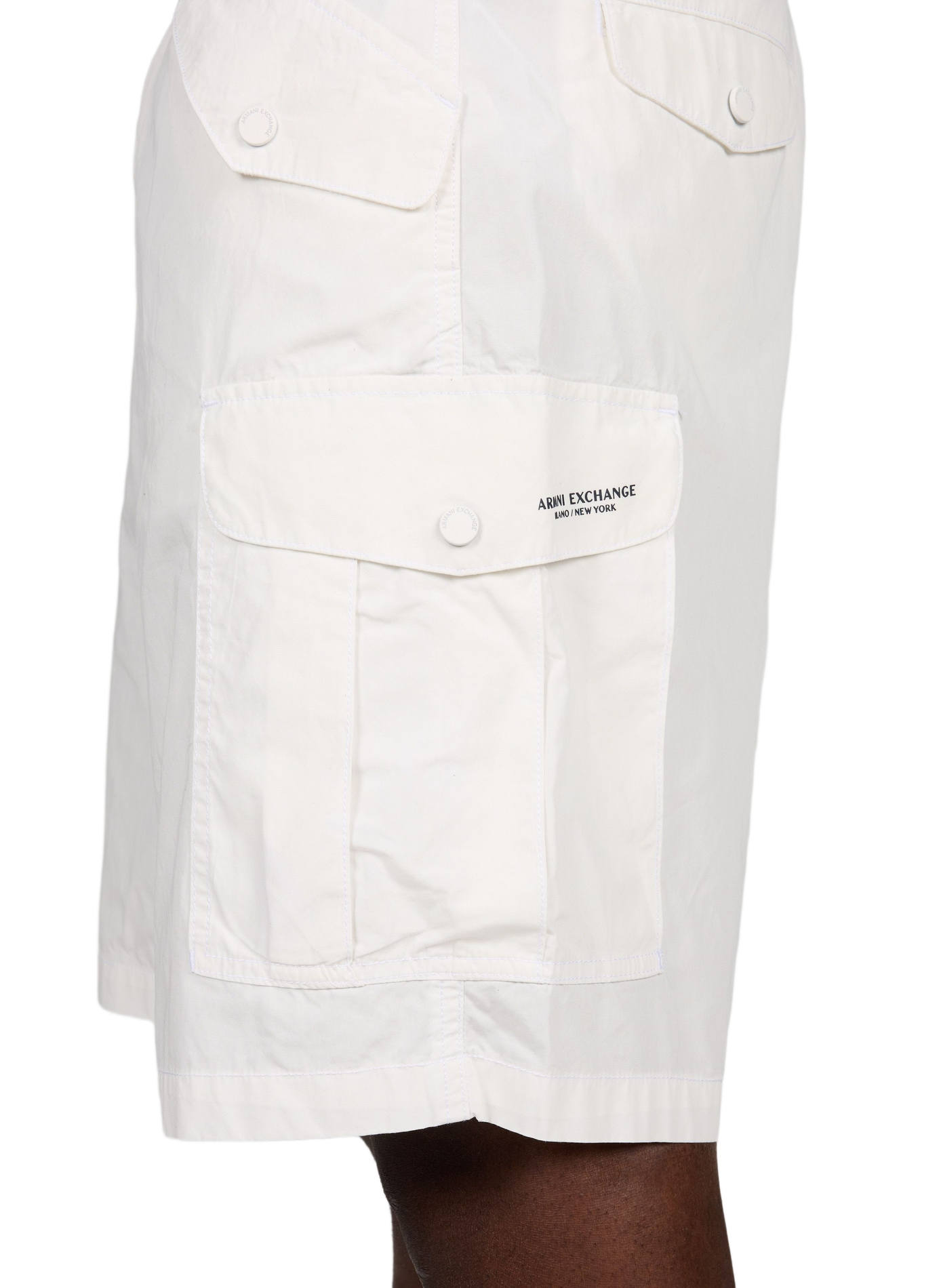 Straight cotton poplin shorts ARMANI EXCHANGE White