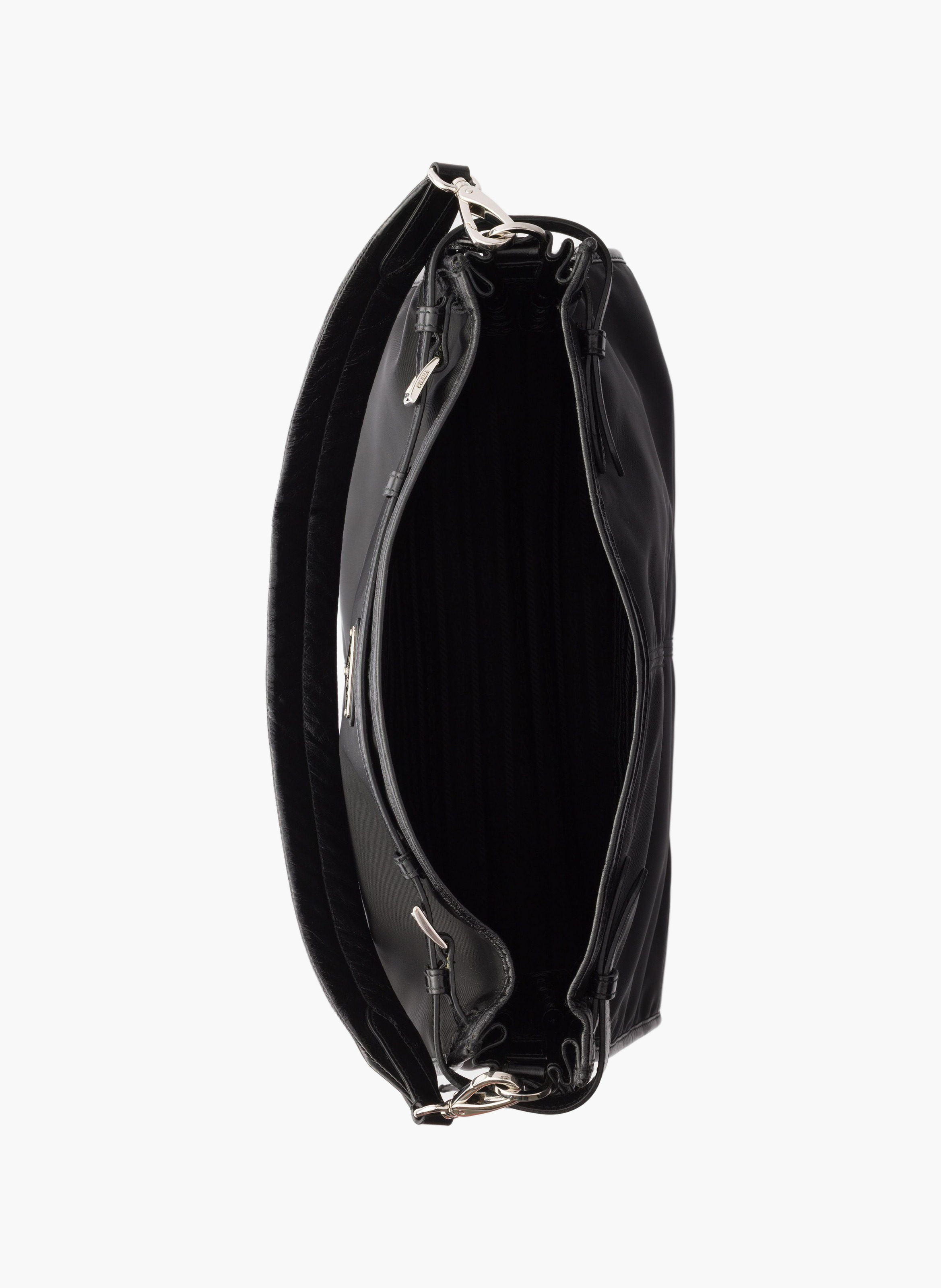 Sac porté épaule prada bonnie en re-nylon et cuir PRADA Noir