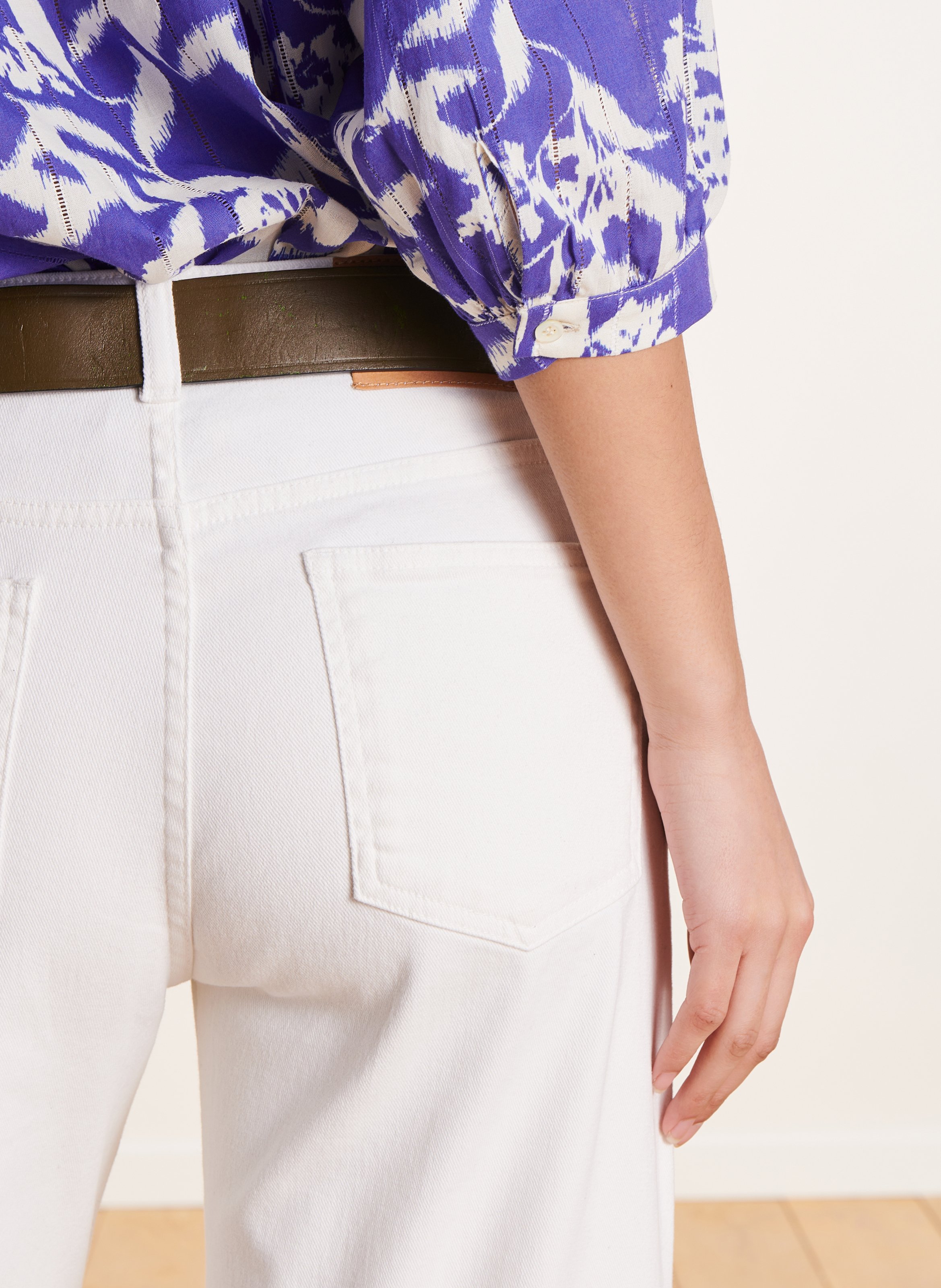 Rechte hoge taille jeans LA FEE MARABOUTEE Wit