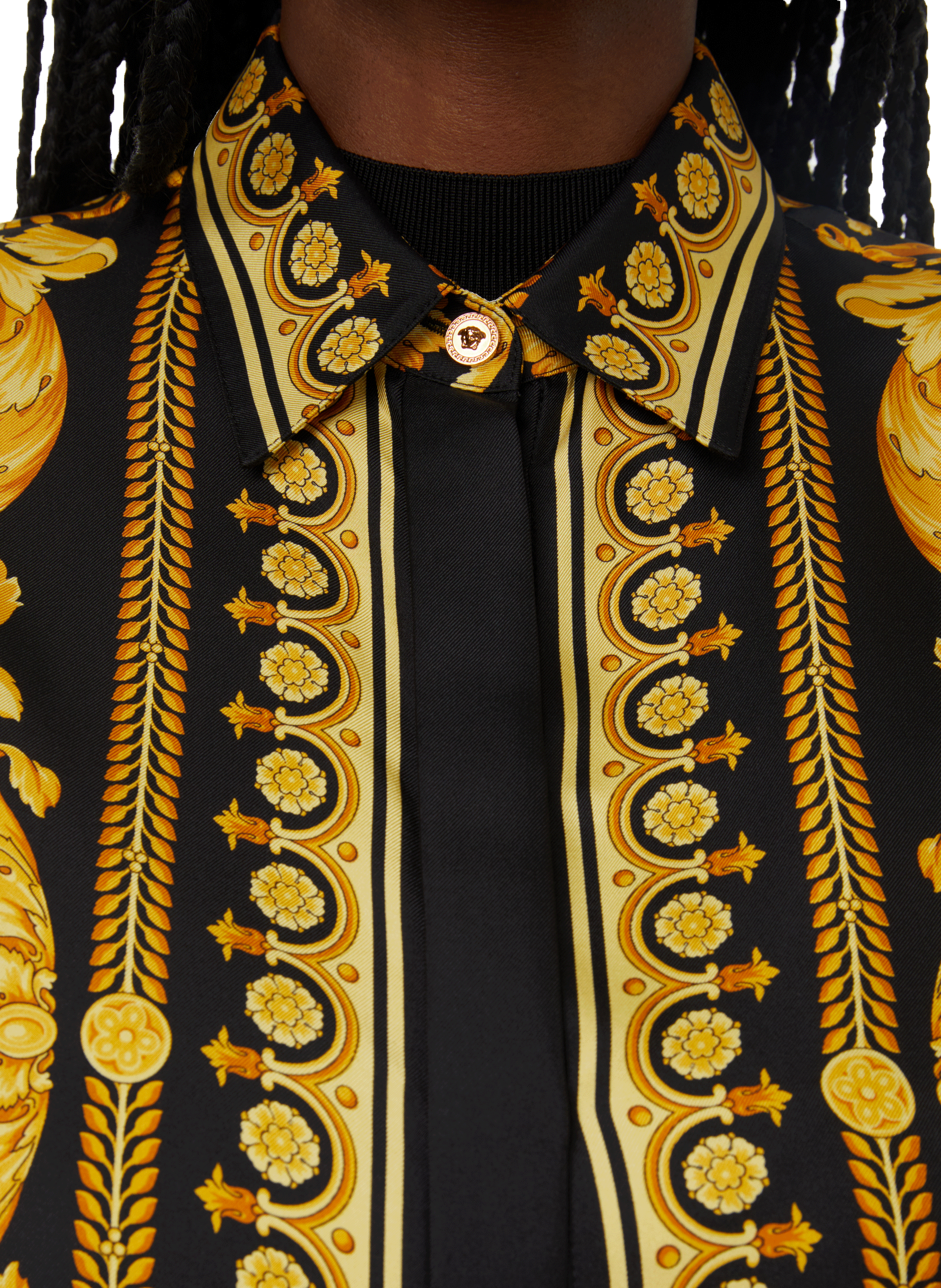 Barocco-print silk shirt VERSACE Multicolour