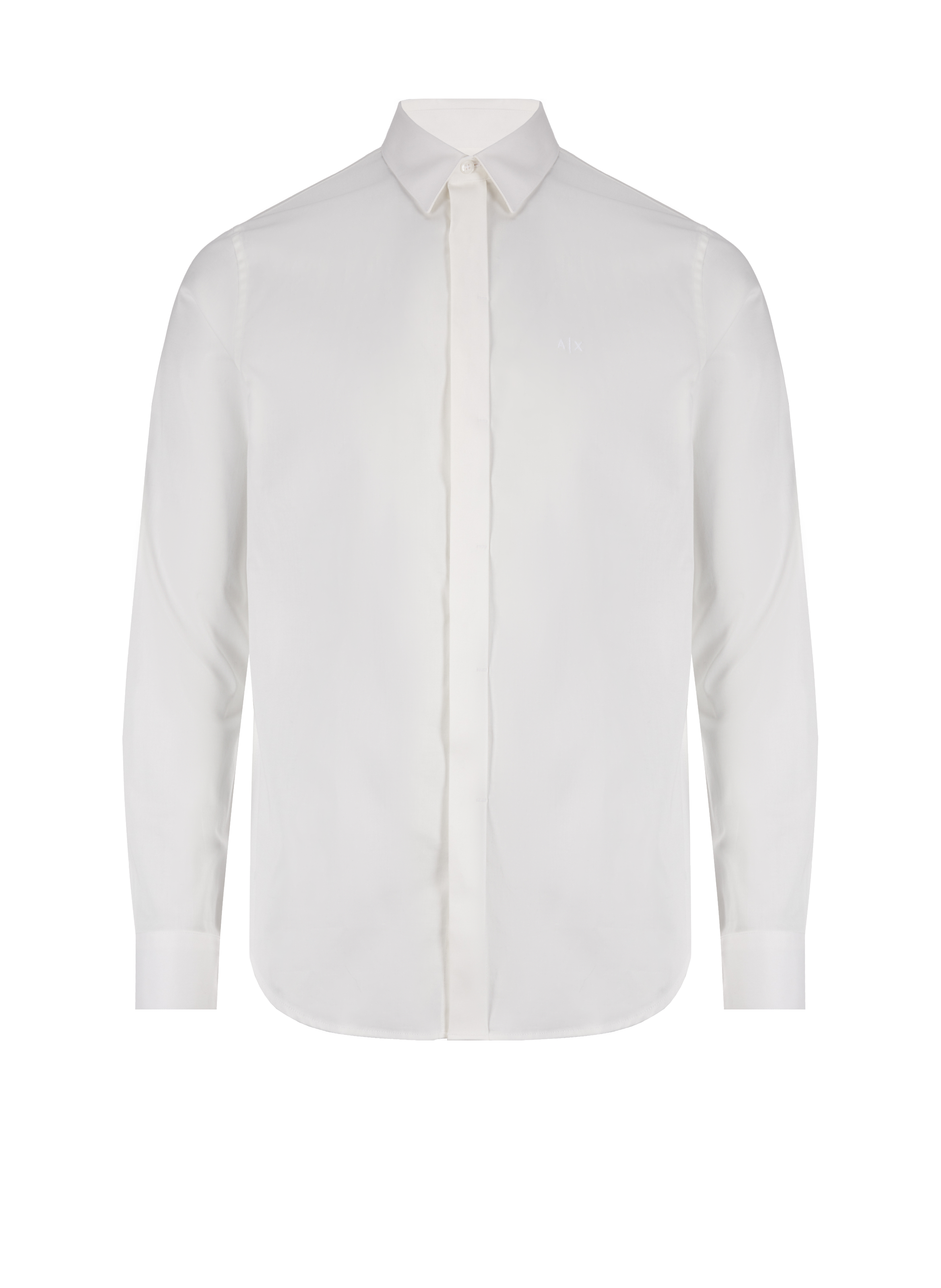 Button Down long-sleeve cotton Shirt ARMANI EXCHANGE White
