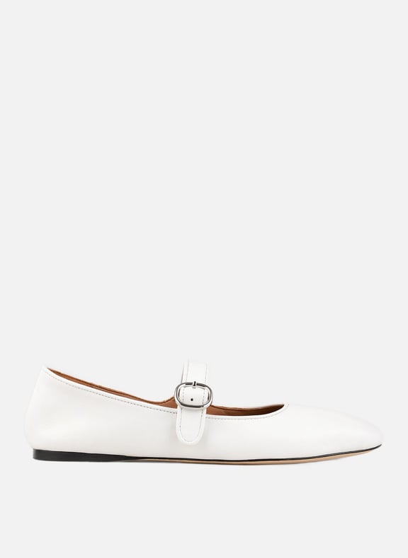 Ballerines en cuir brillant Blanc by SANDRO SANDRO Ballerines en cuir brillant Blanc