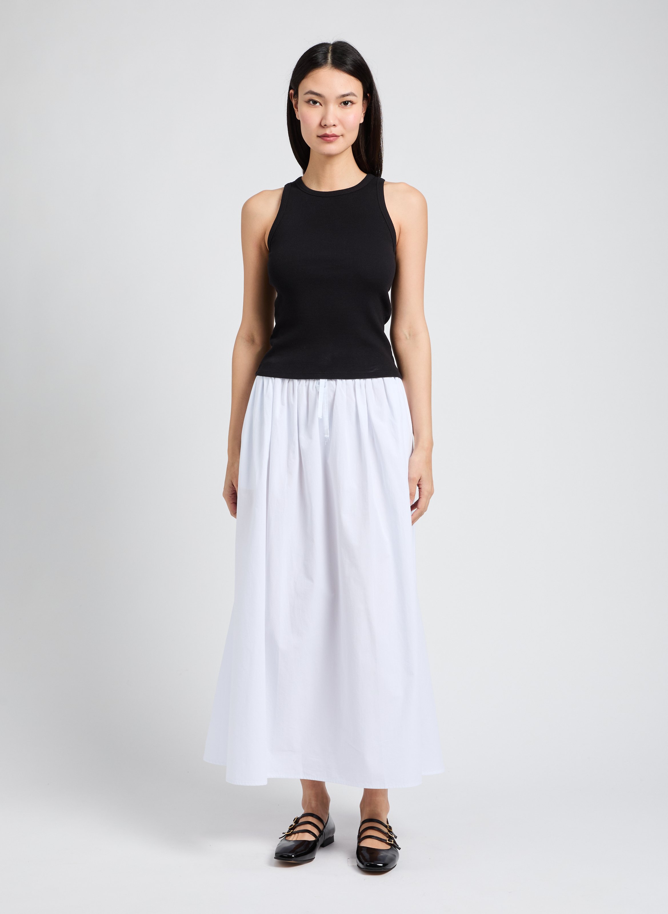 Cotton tank top SAISON 1865 Black