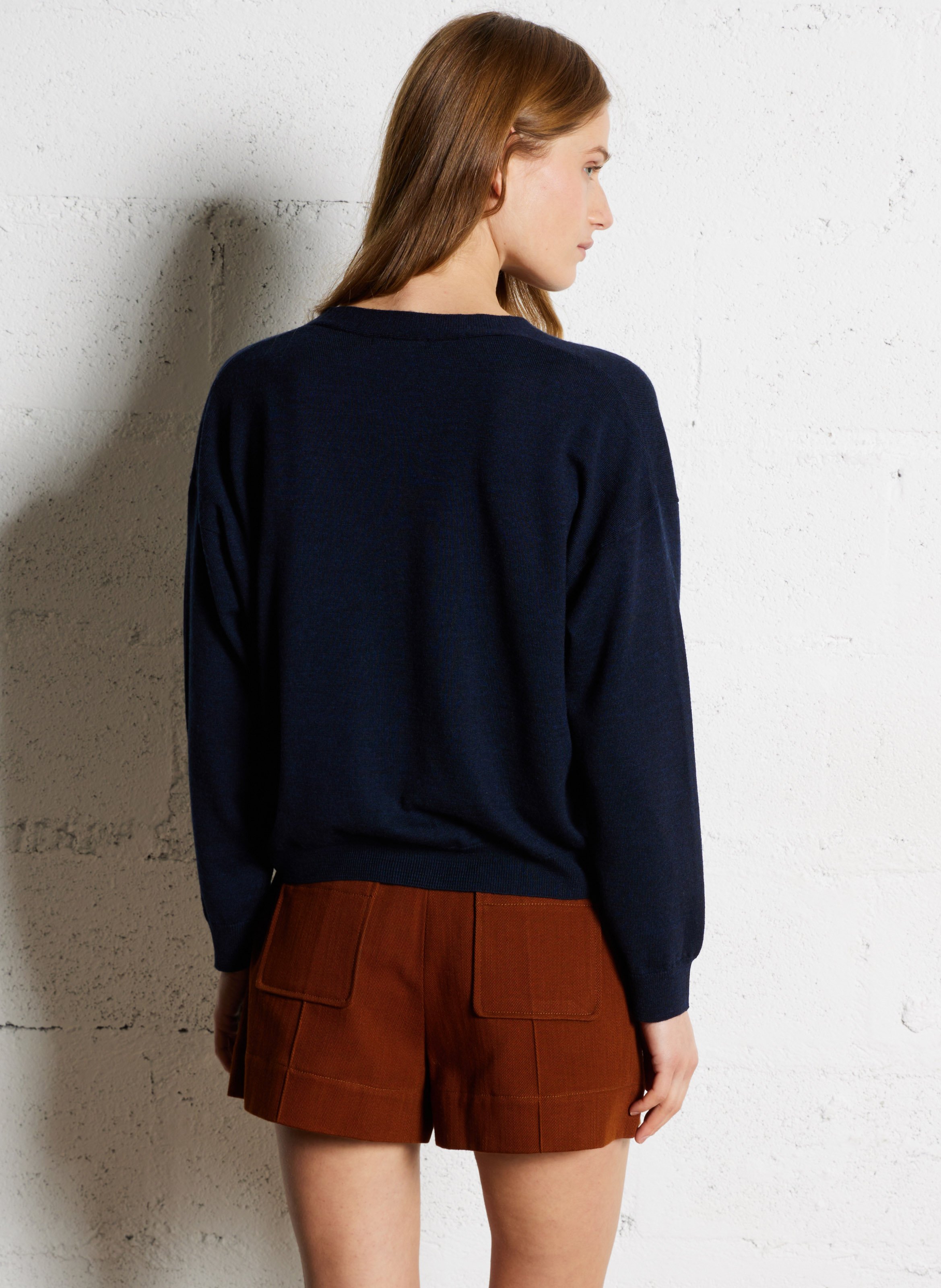 Gilet boutonné en laine idem SOEUR Bleu