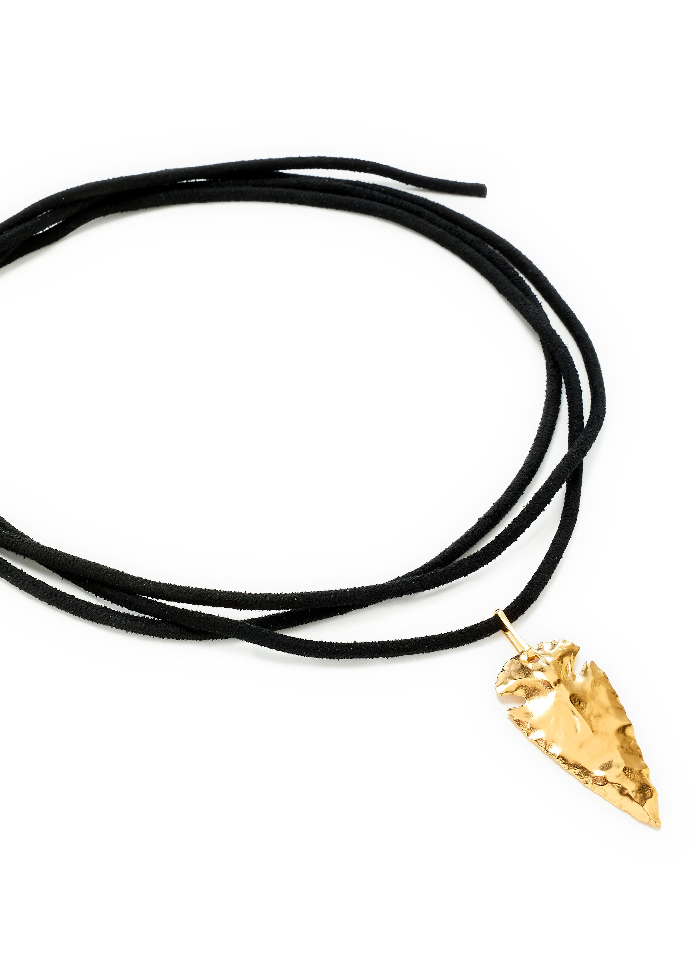 Collier Sepia large avec corde en cuir HERMINA ATHENS Doré