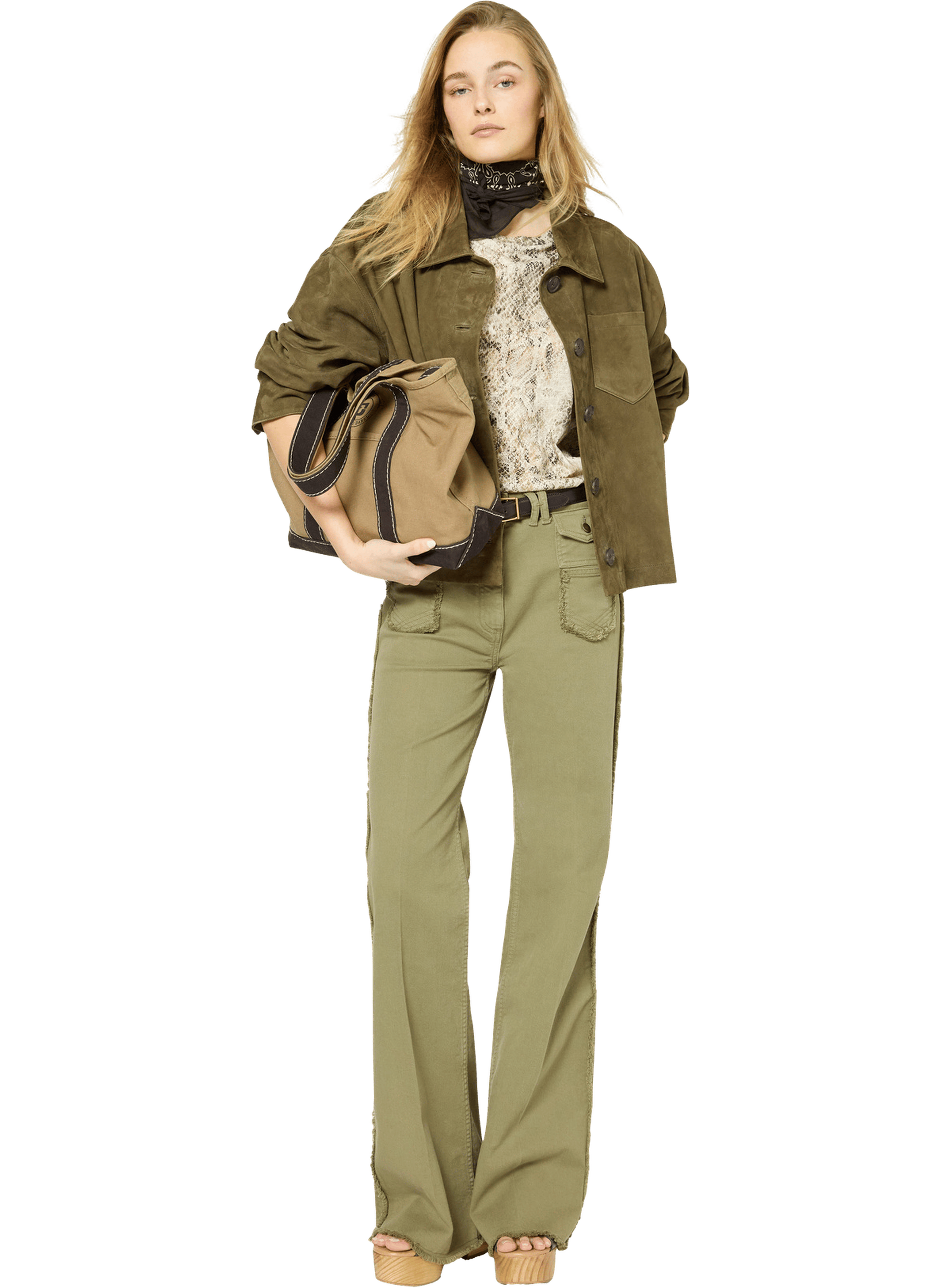 Surchemise en cuir velours - rose GERARD DAREL Vert