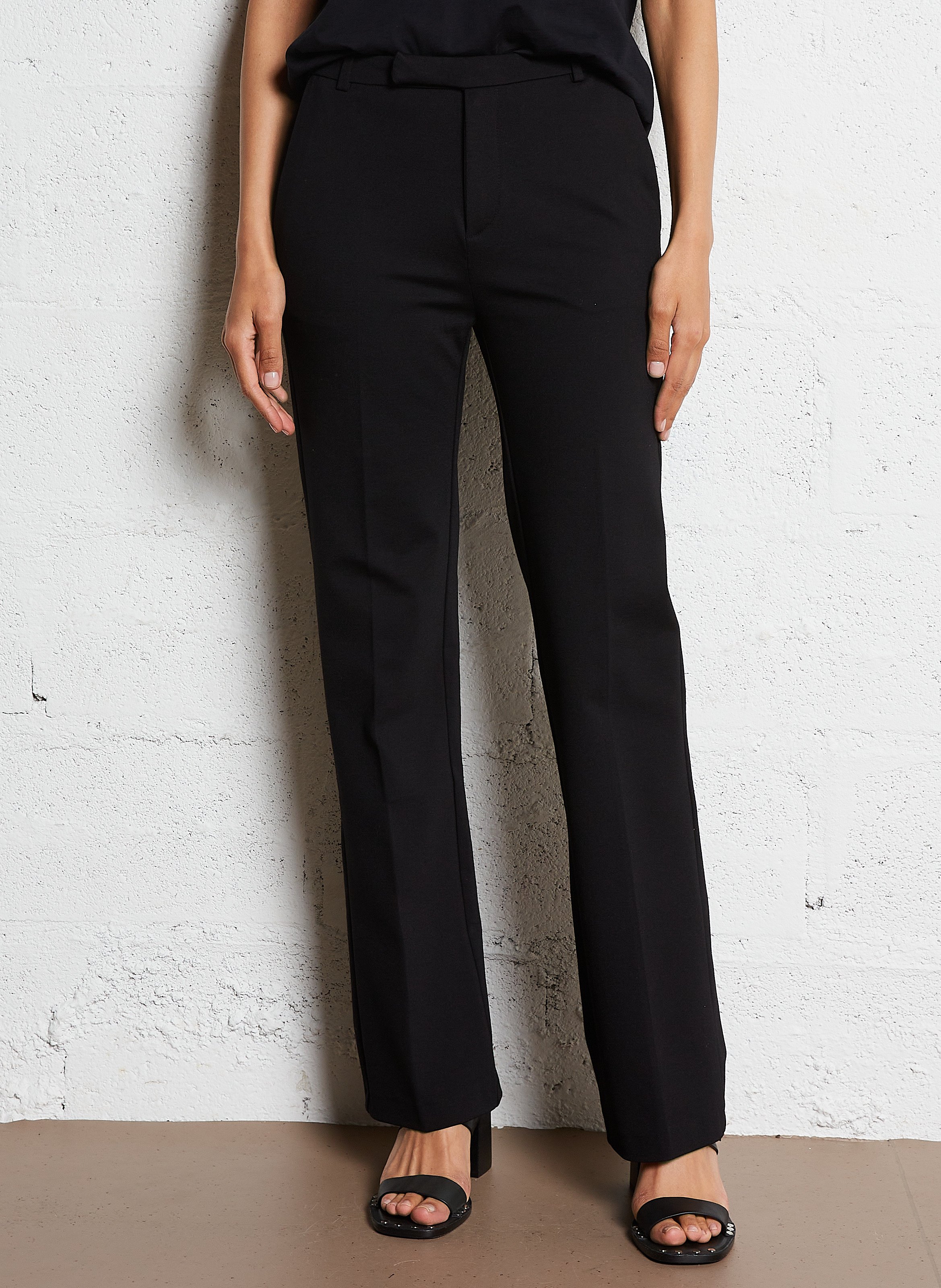 Pantalon droit flare confort IKKS Noir