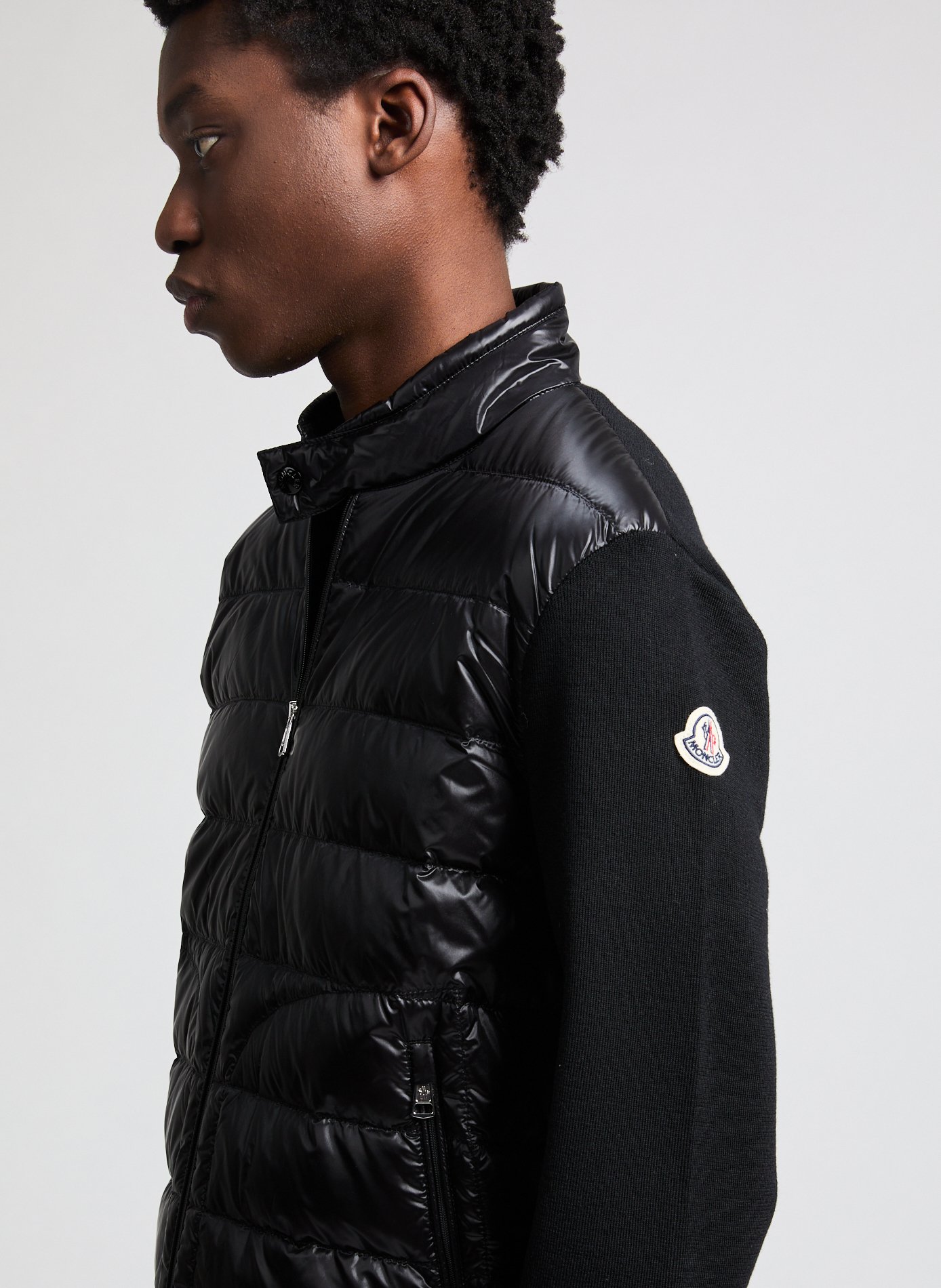Quilted straight cardigan MONCLER Black