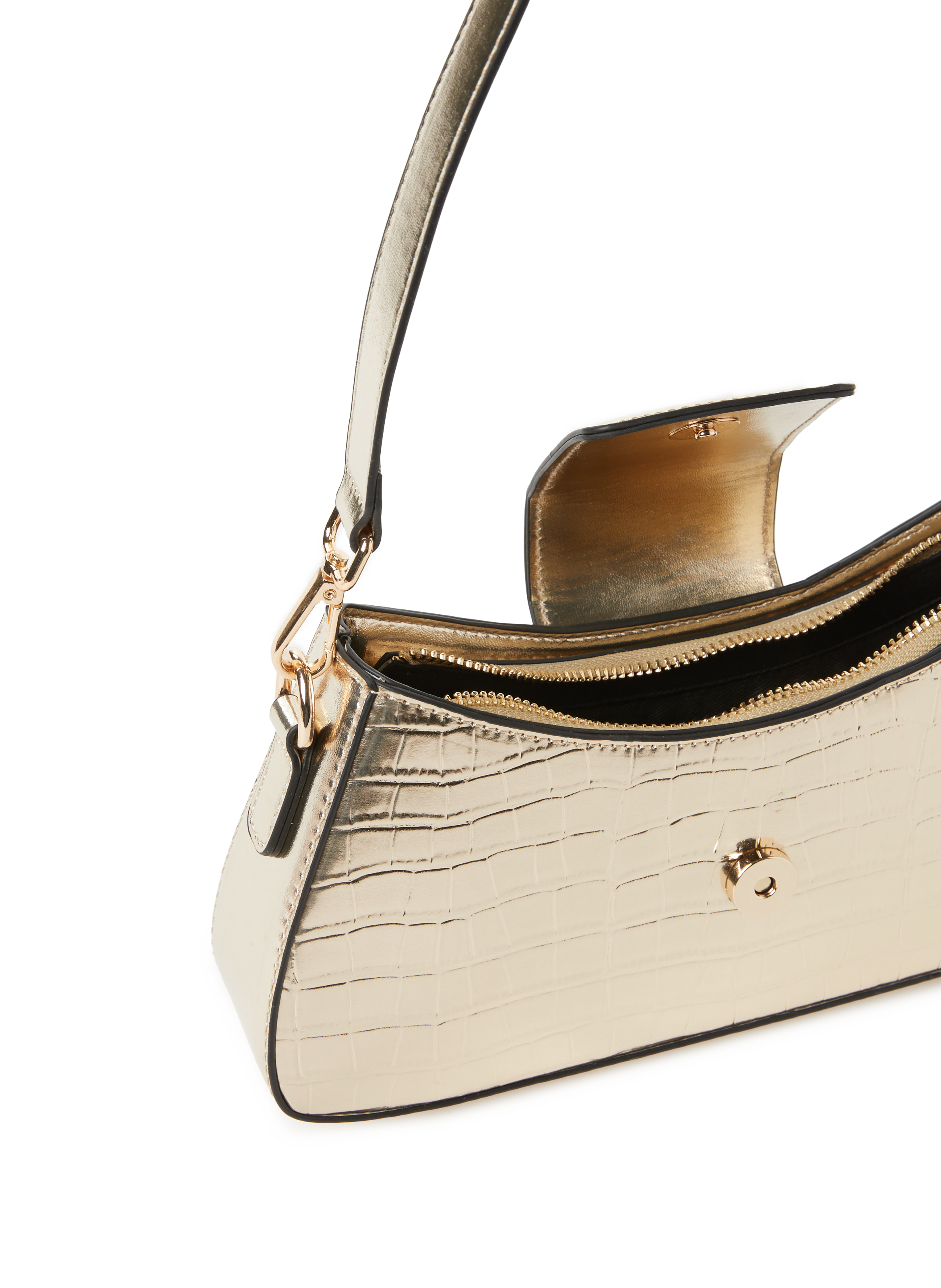 Sac à bandoulière métalissé AU PRINTEMPS PARIS Doré