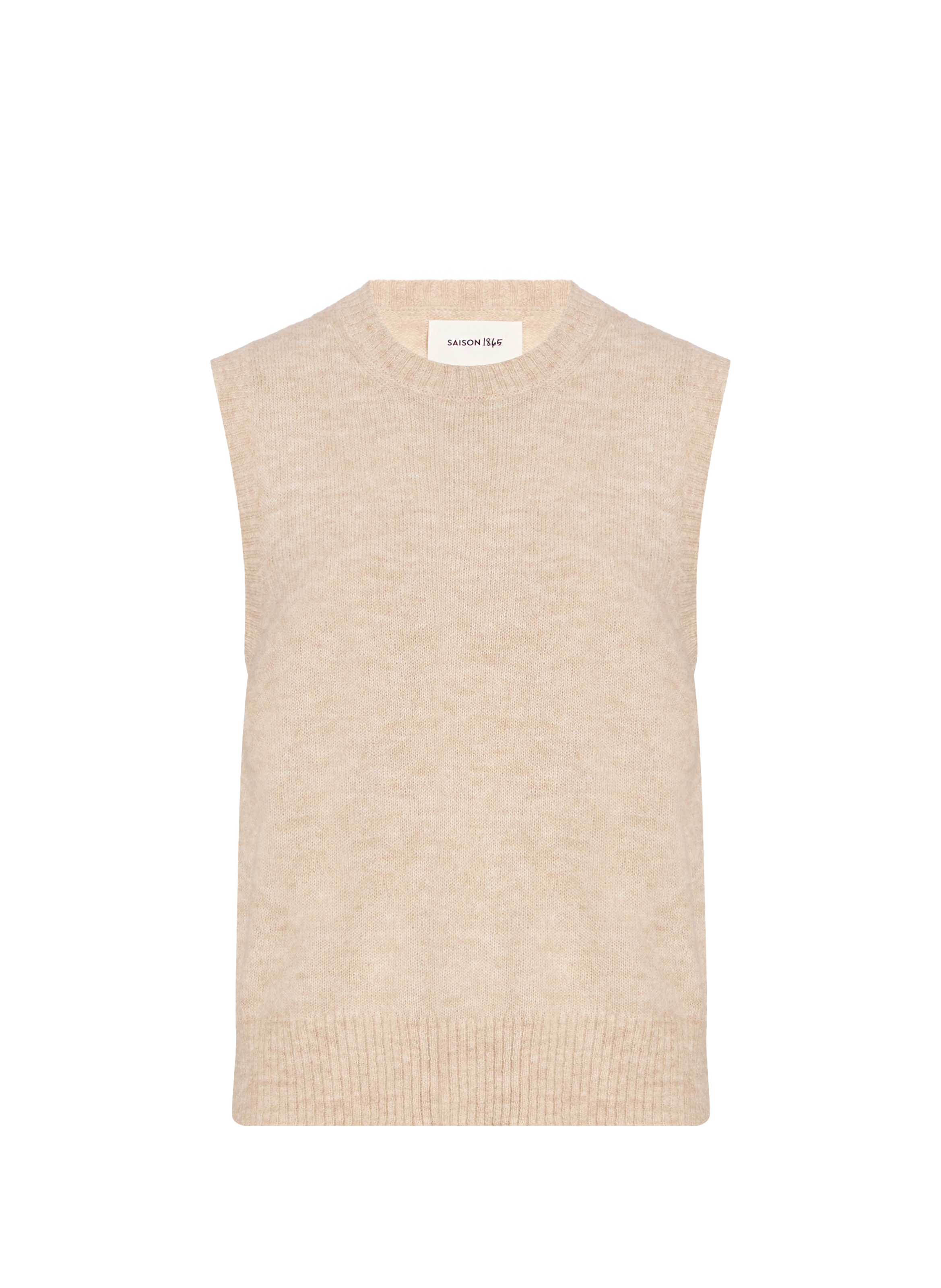 Sleeveless wool blend sweater SAISON 1865 Beige