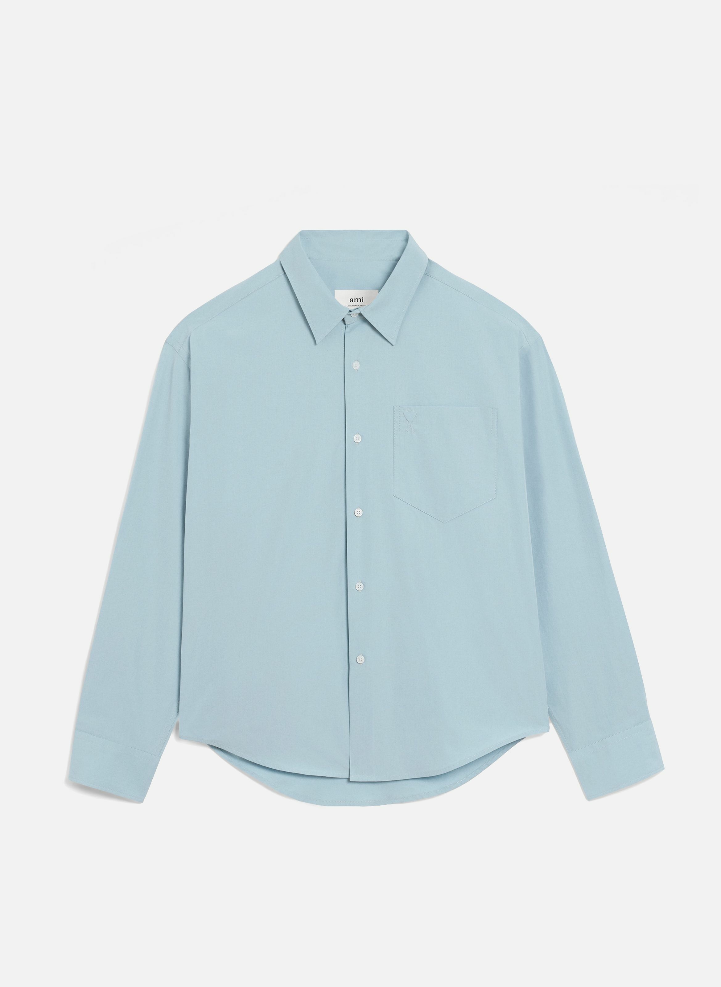 Chemise boxy embossée ami de coeur en coton unisexe AMI PARIS Bleu