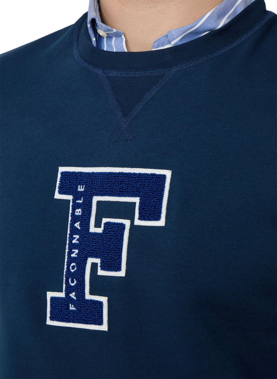 Sweatshirt à logo en coton mélangé FACONNABLE Bleu