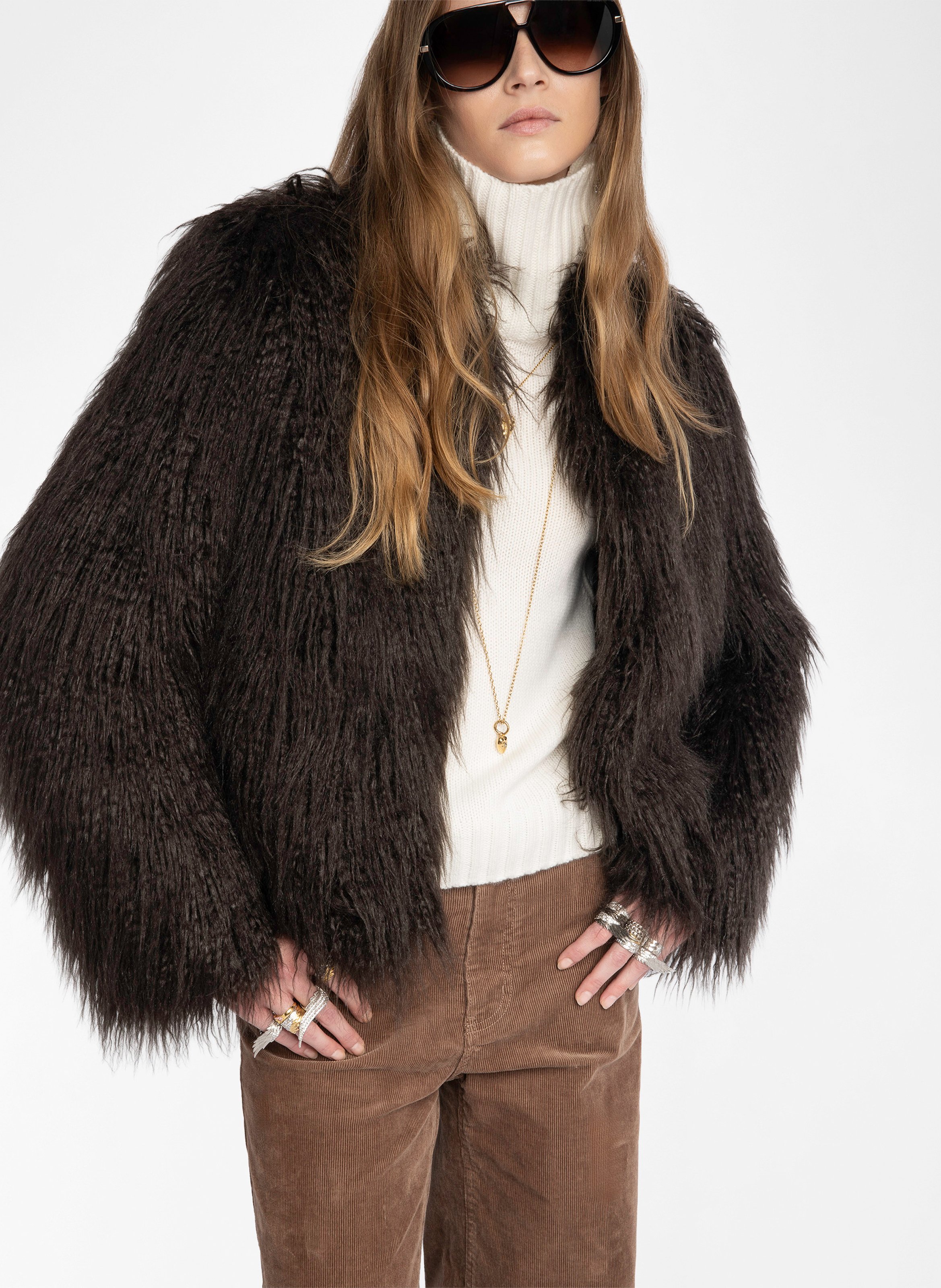 Manteau col rond freddie ZADIG&VOLTAIRE Marron