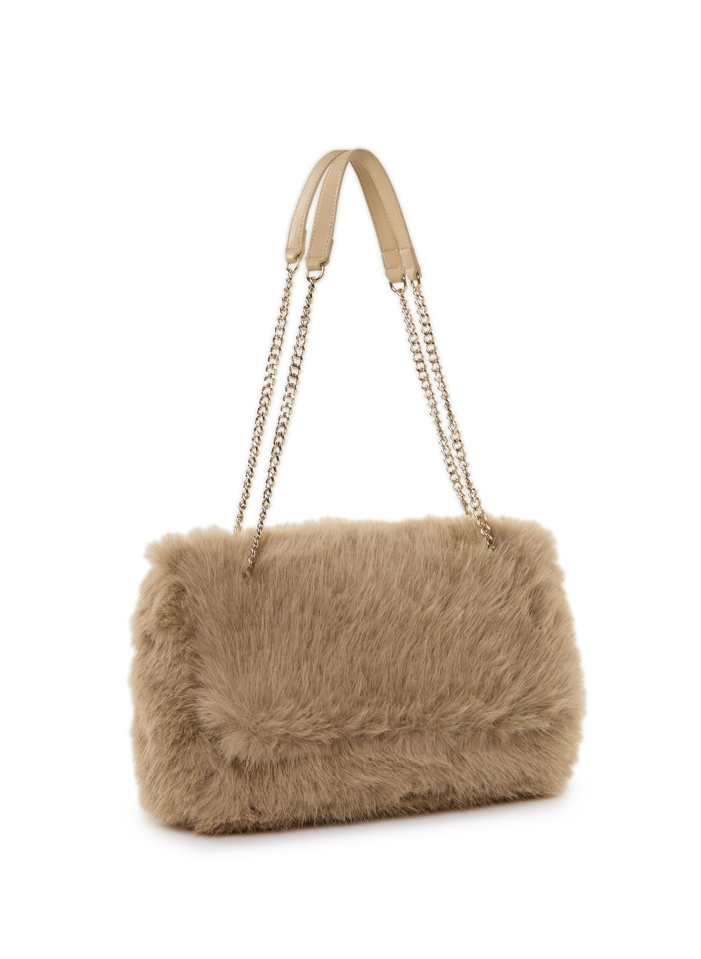 Faux fur shoulder bag AU PRINTEMPS PARIS Beige