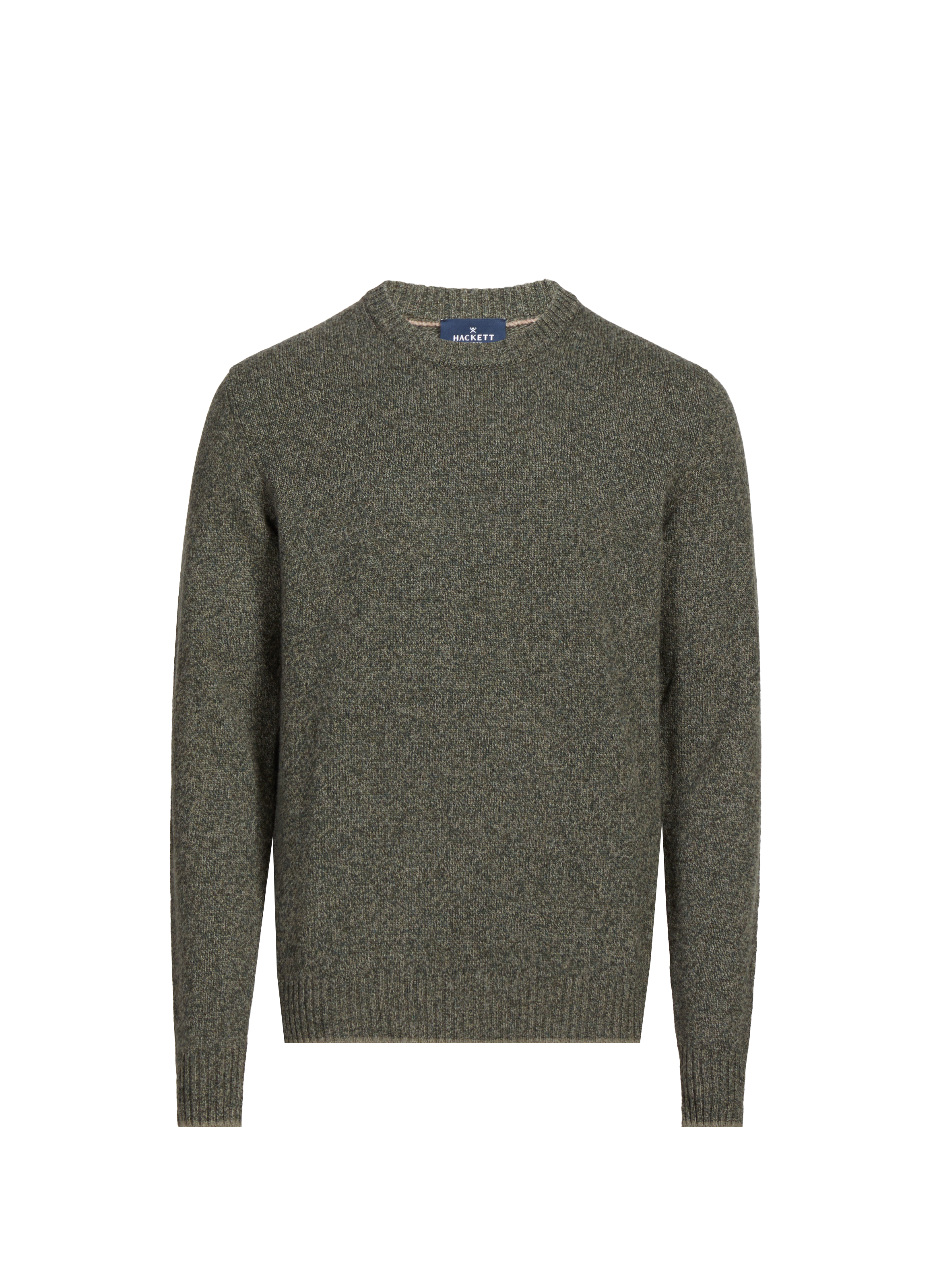 HACKETT Pull droit col rond en laine mérinos Vert
