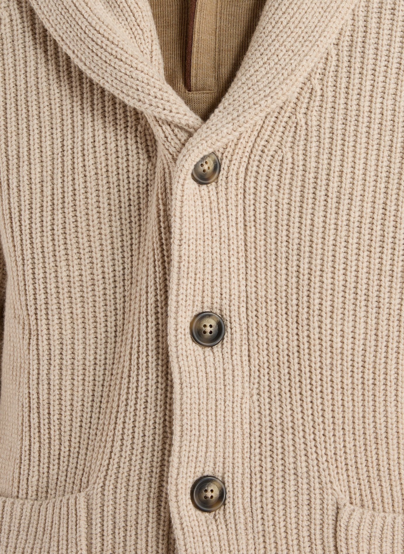 Cotton and wool blend cardigan GANT Beige