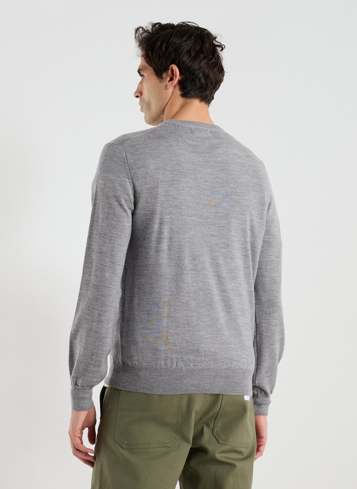 Pull col V en laine LA MARTINA Gris
