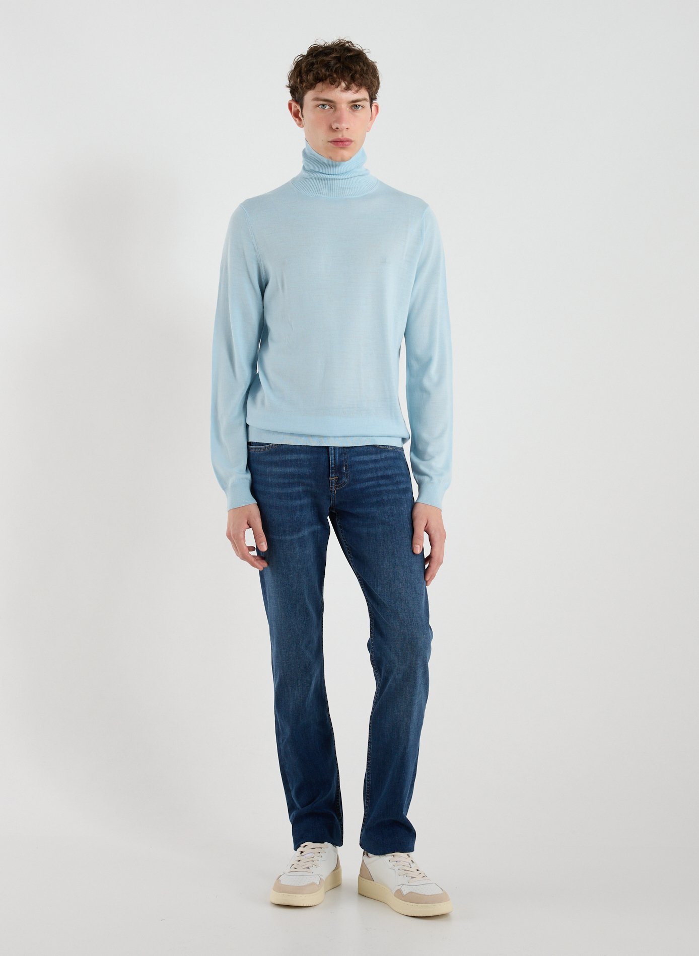 Cotton-blend slim-fit jeans 7 FOR ALL MANKIND Blue