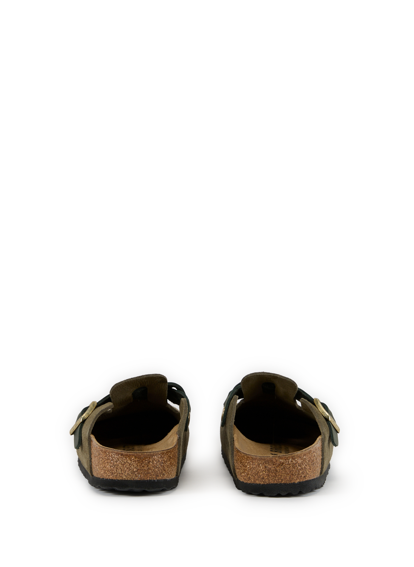 Mules en cuir suédé BIRKENSTOCK Kaki