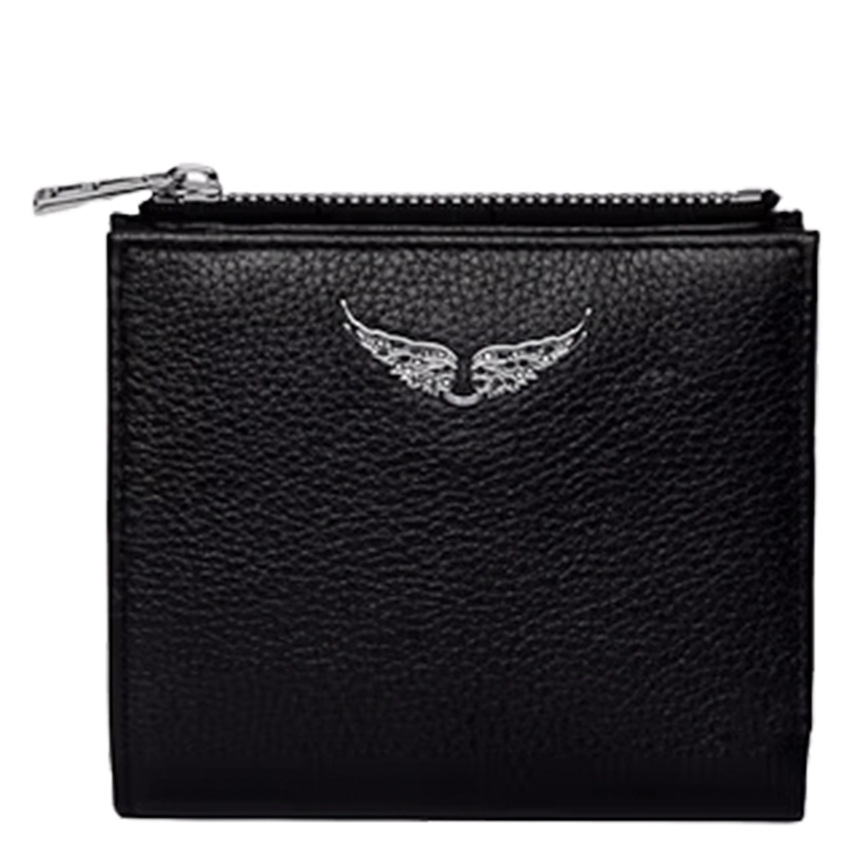 ZADIG&VOLTAIRE Portefeuille zippé en cuir grainé zv wallet Noir
