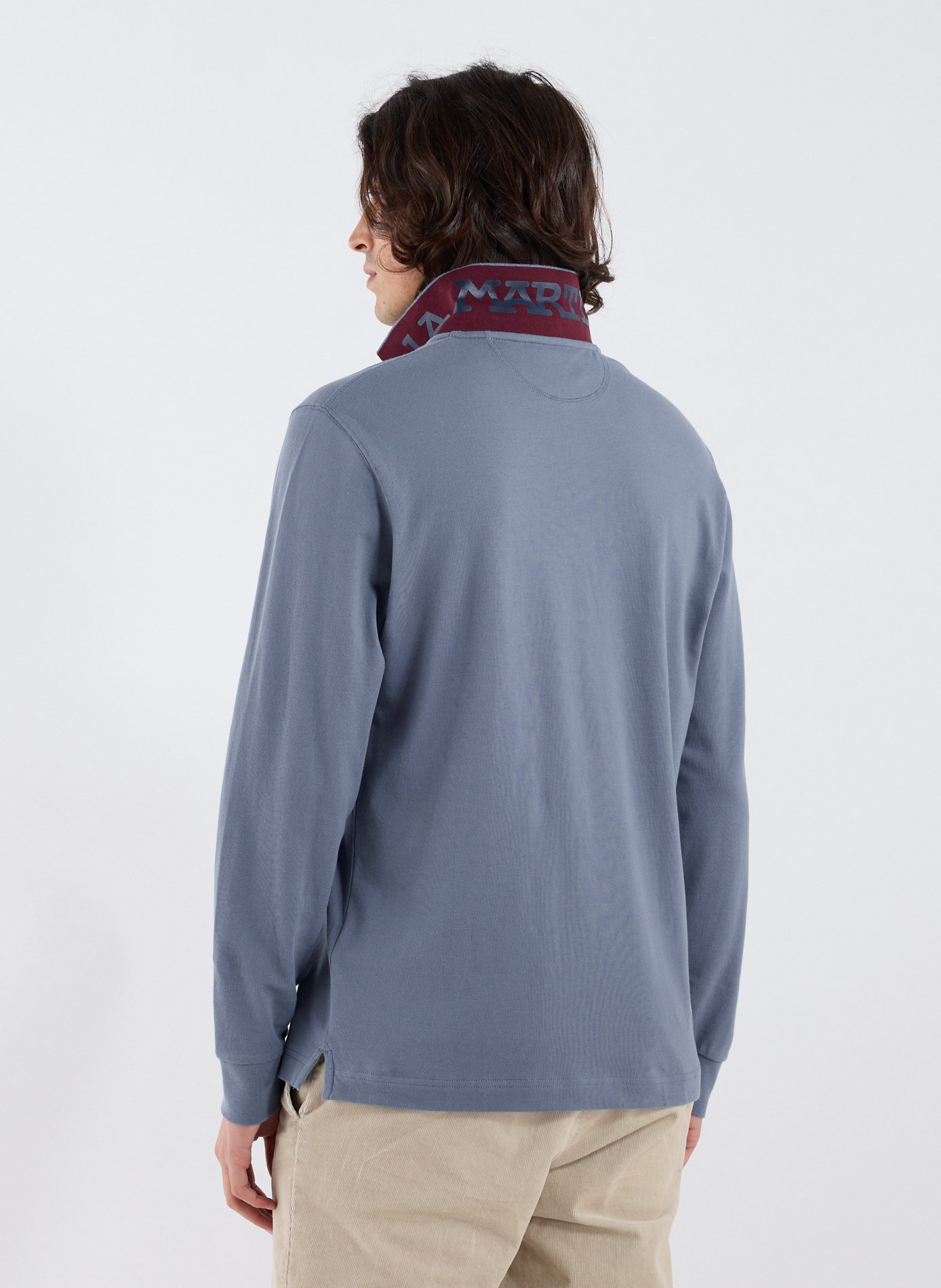 Polo à manches longues en coton mélangé LA MARTINA Bleu