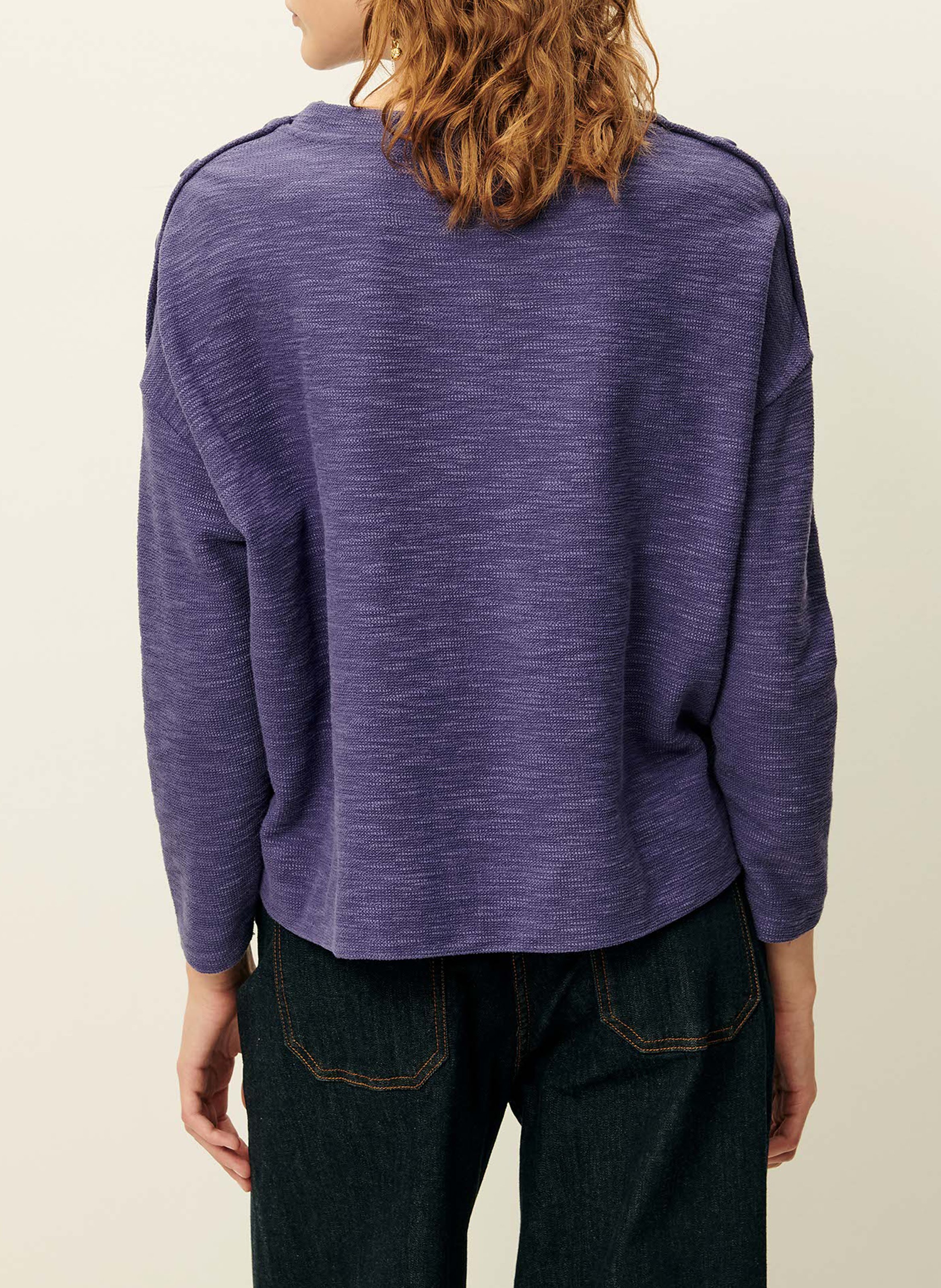 Pull col rond en coton mélangé austin SESSUN Bleu