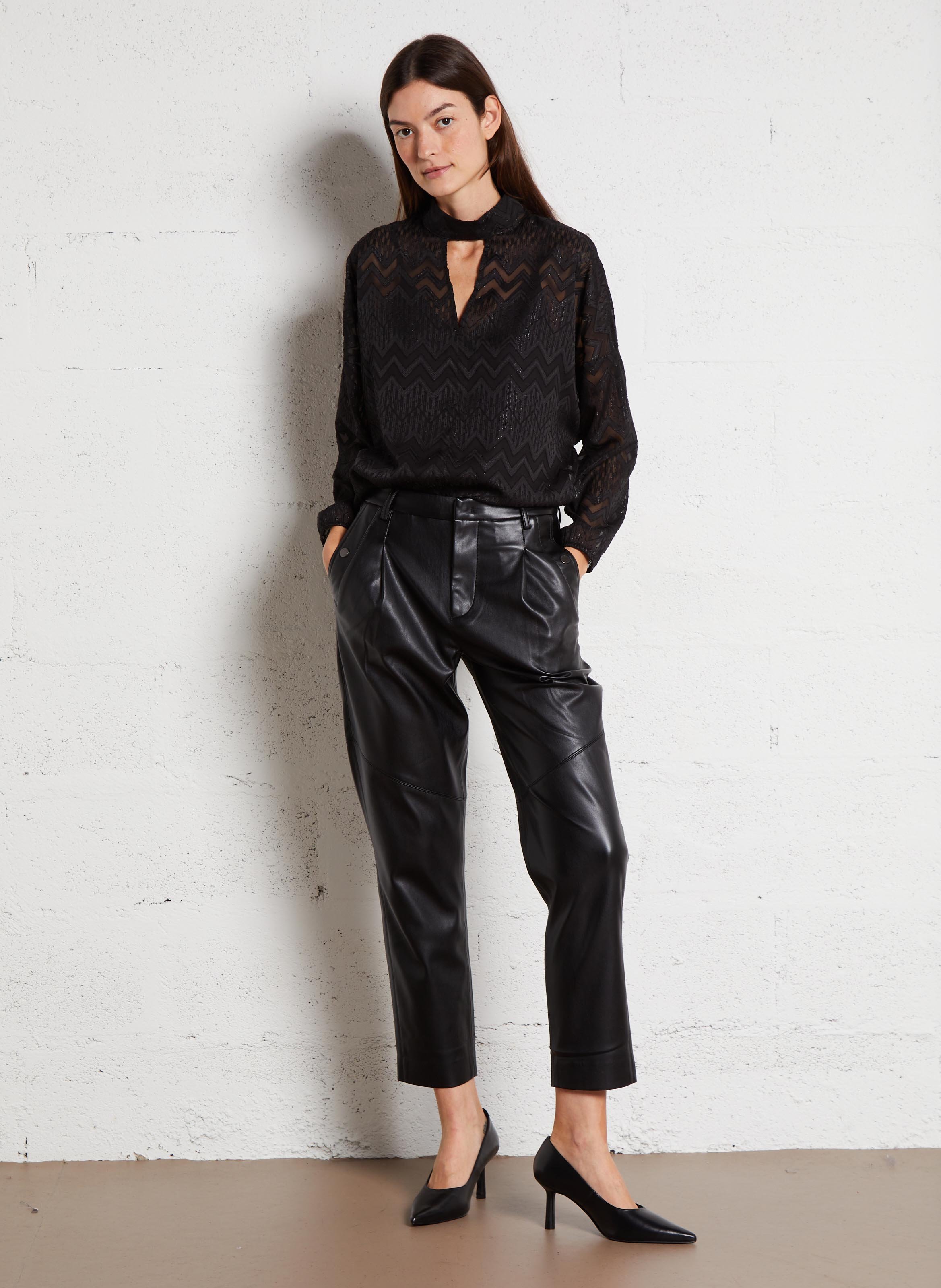 Escarpins en cuir IKKS Noir