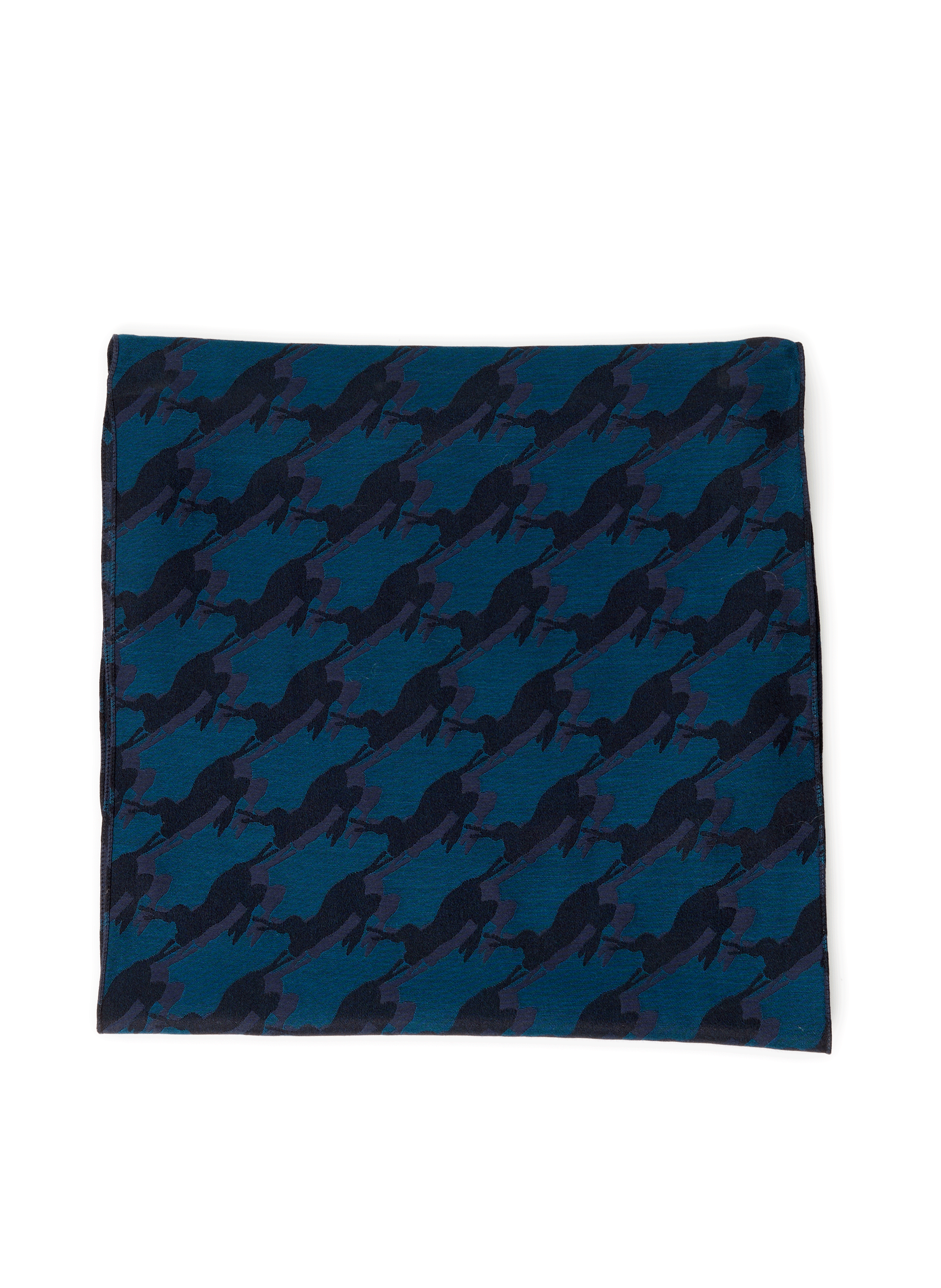 PETRUSSE Foulard carré en laine Bleu