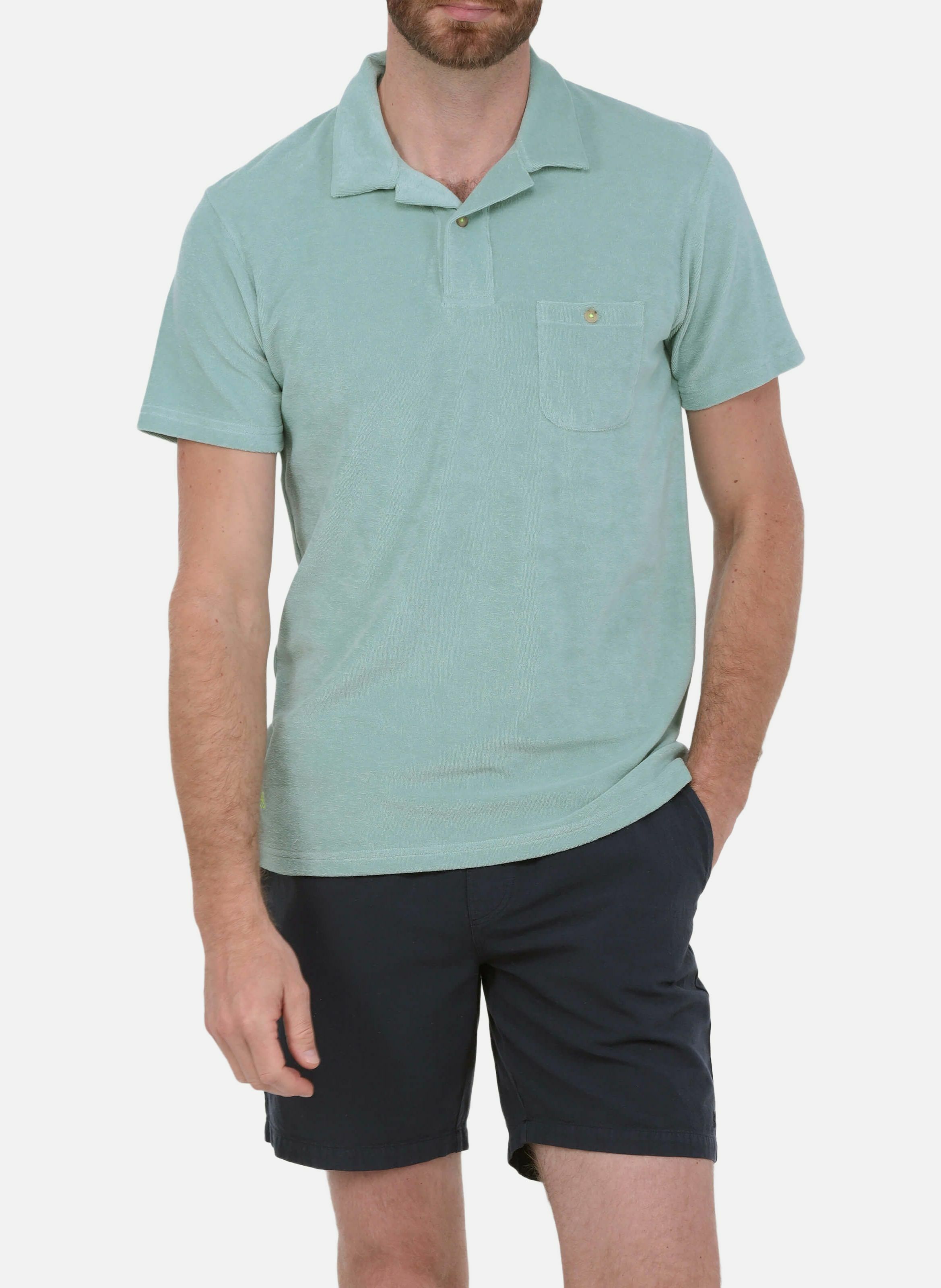 Polo vert amande en éponge GILI'S Vert