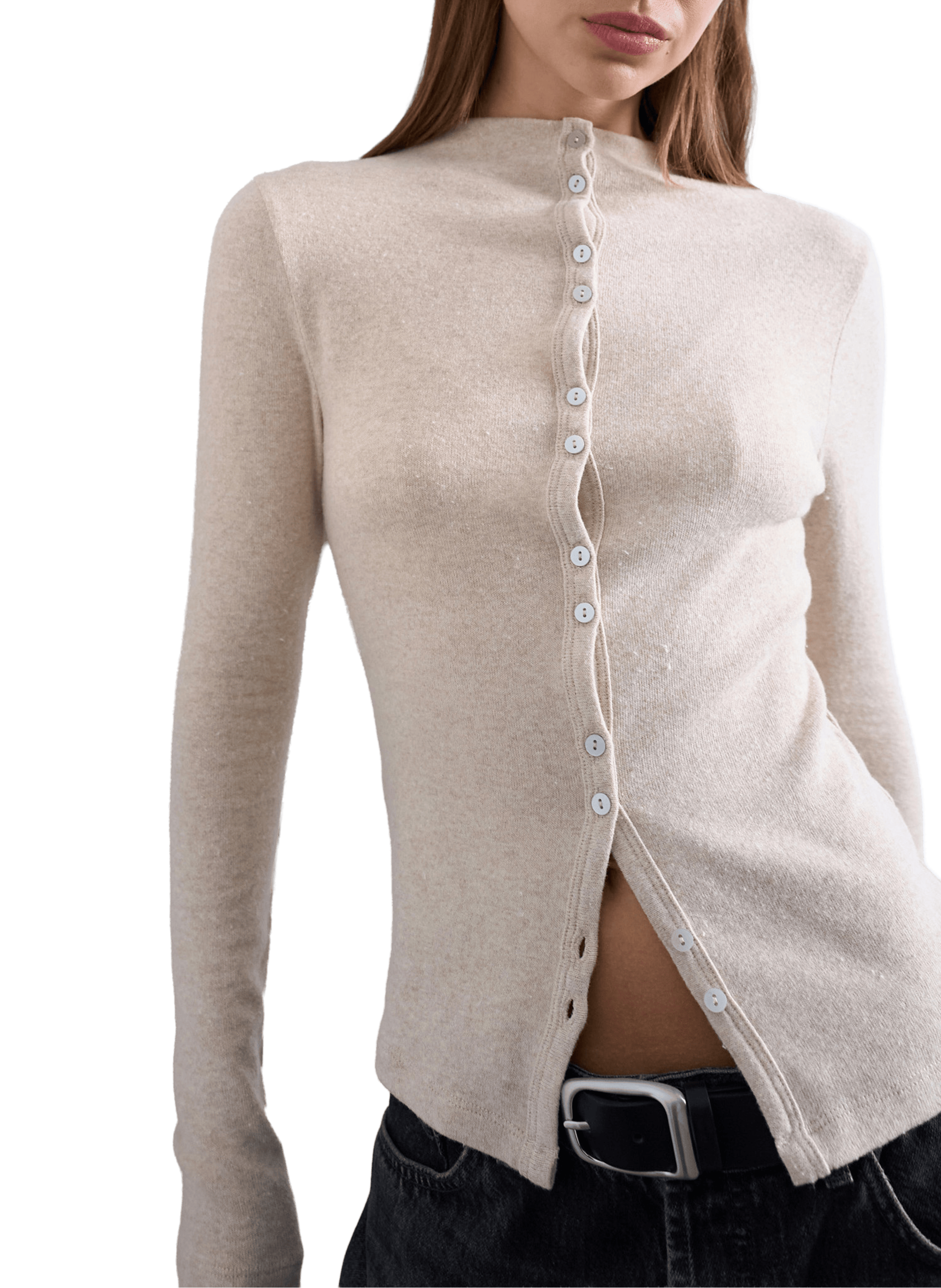 Cotton-blend cardigan TOPSHOP Beige