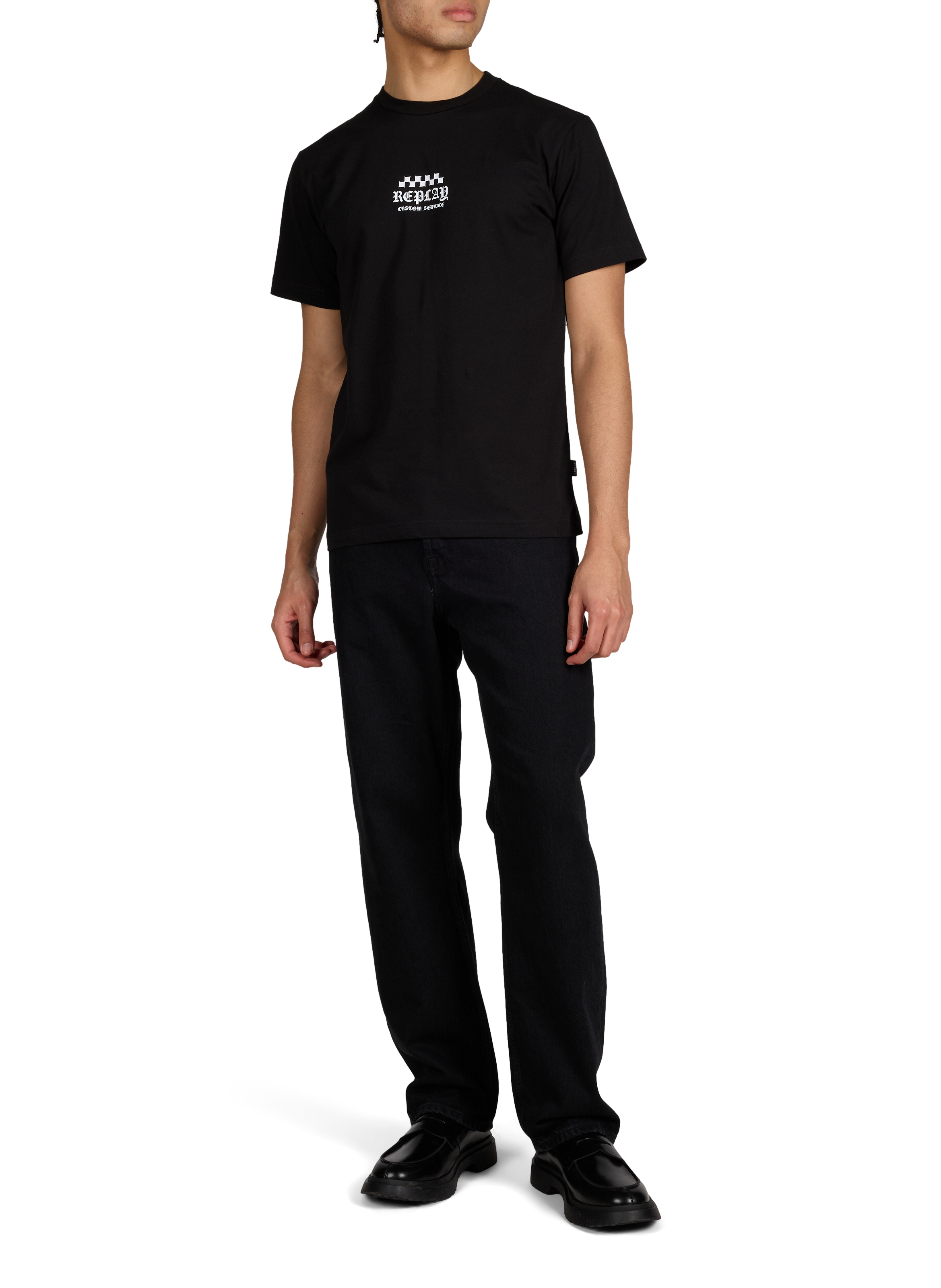 T-shirt imprimé en coton REPLAY Noir
