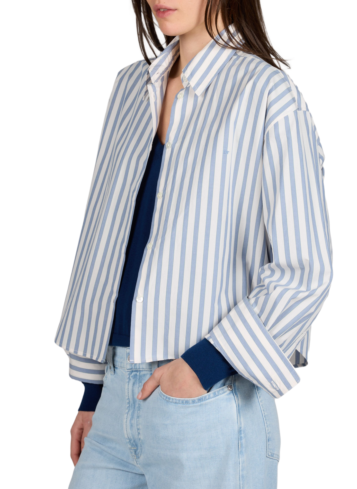 Chemise Johan à rayures en coton BELLEROSE Bleu