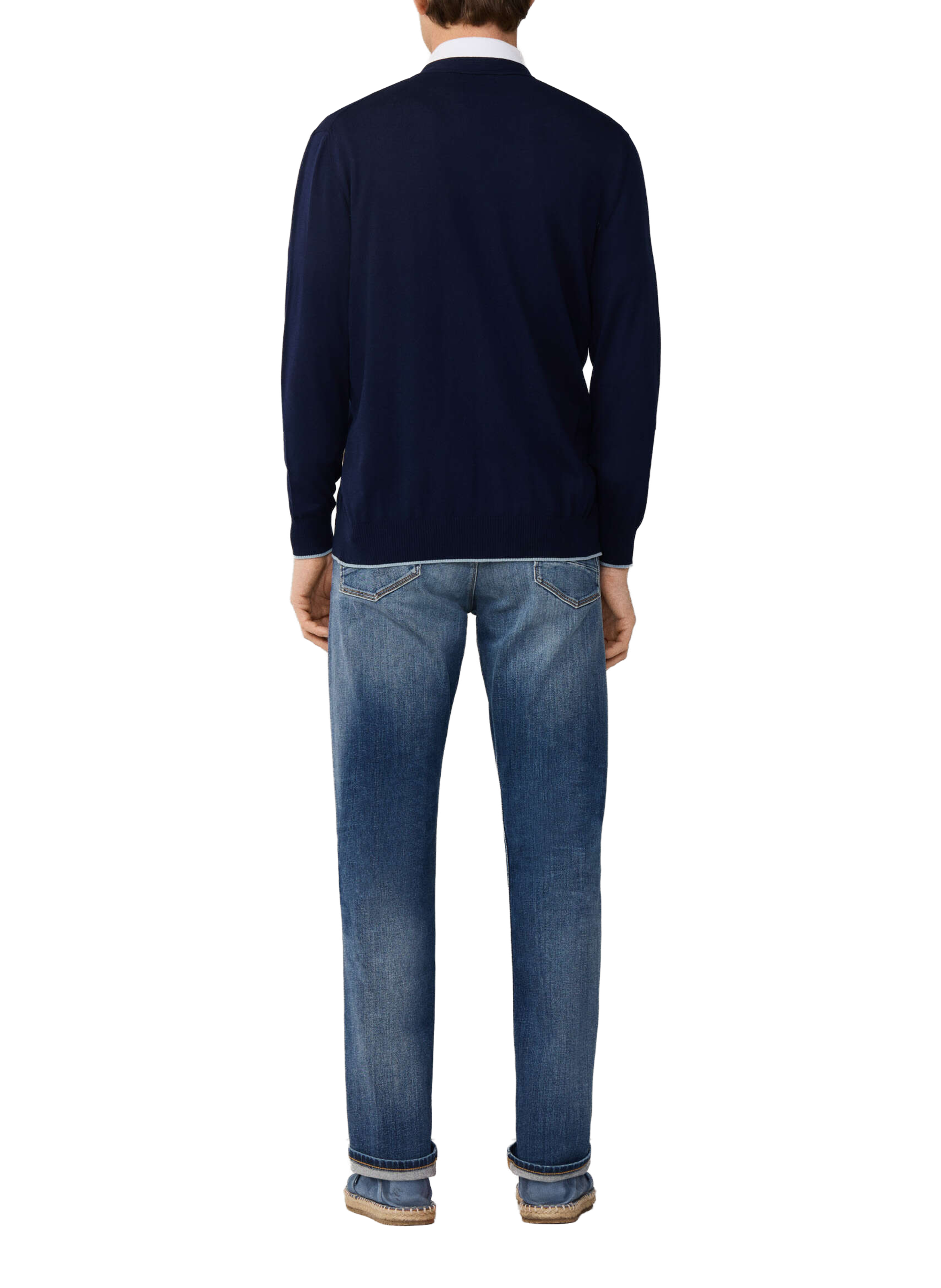 Buttoned V-neck cotton vest FACONNABLE Blue