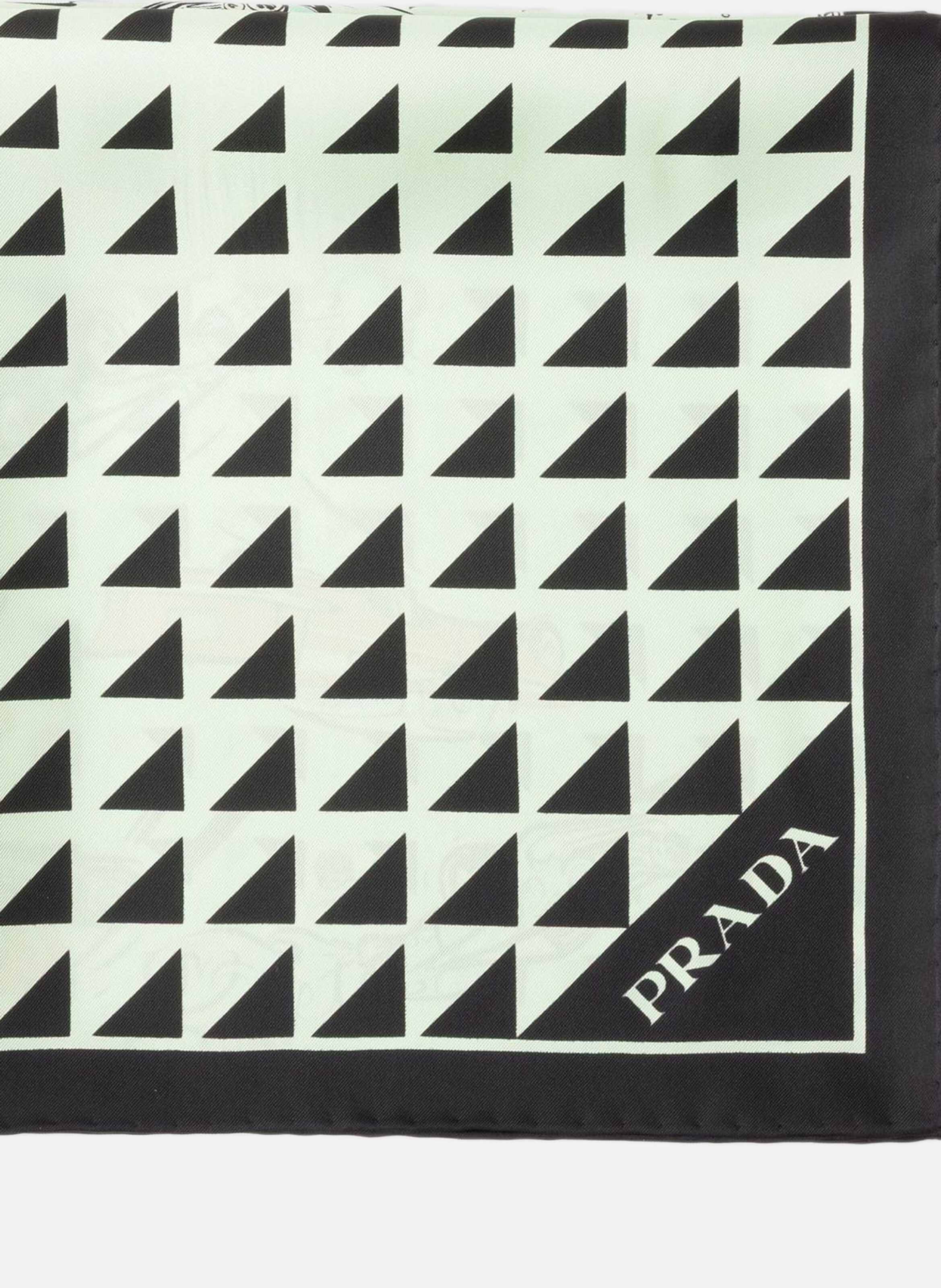 Foulard en sergé de soie imprimé 55 PRADA Noir