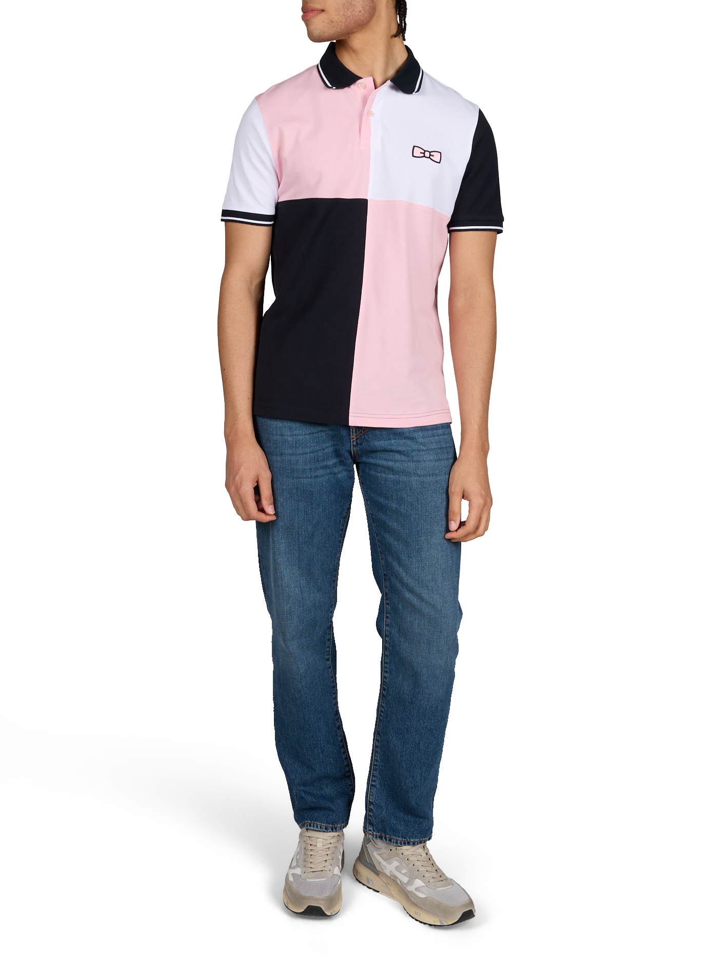 Short-sleeved cotton piqué polo EDEN PARK Pink