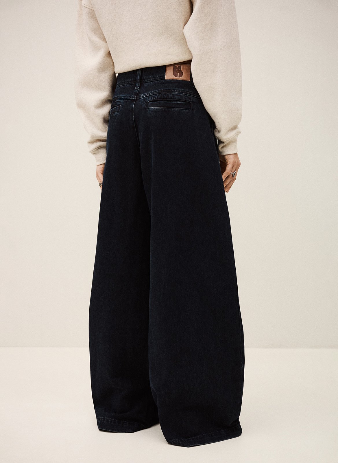 Pantalon large à pinces délavé toby BA&SH Bleu