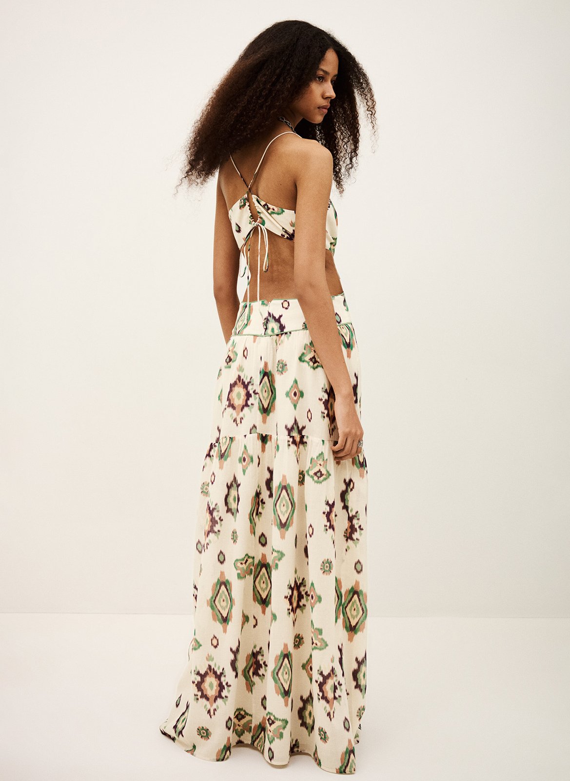 Robe longue évasée en coton omelia BA&SH Beige