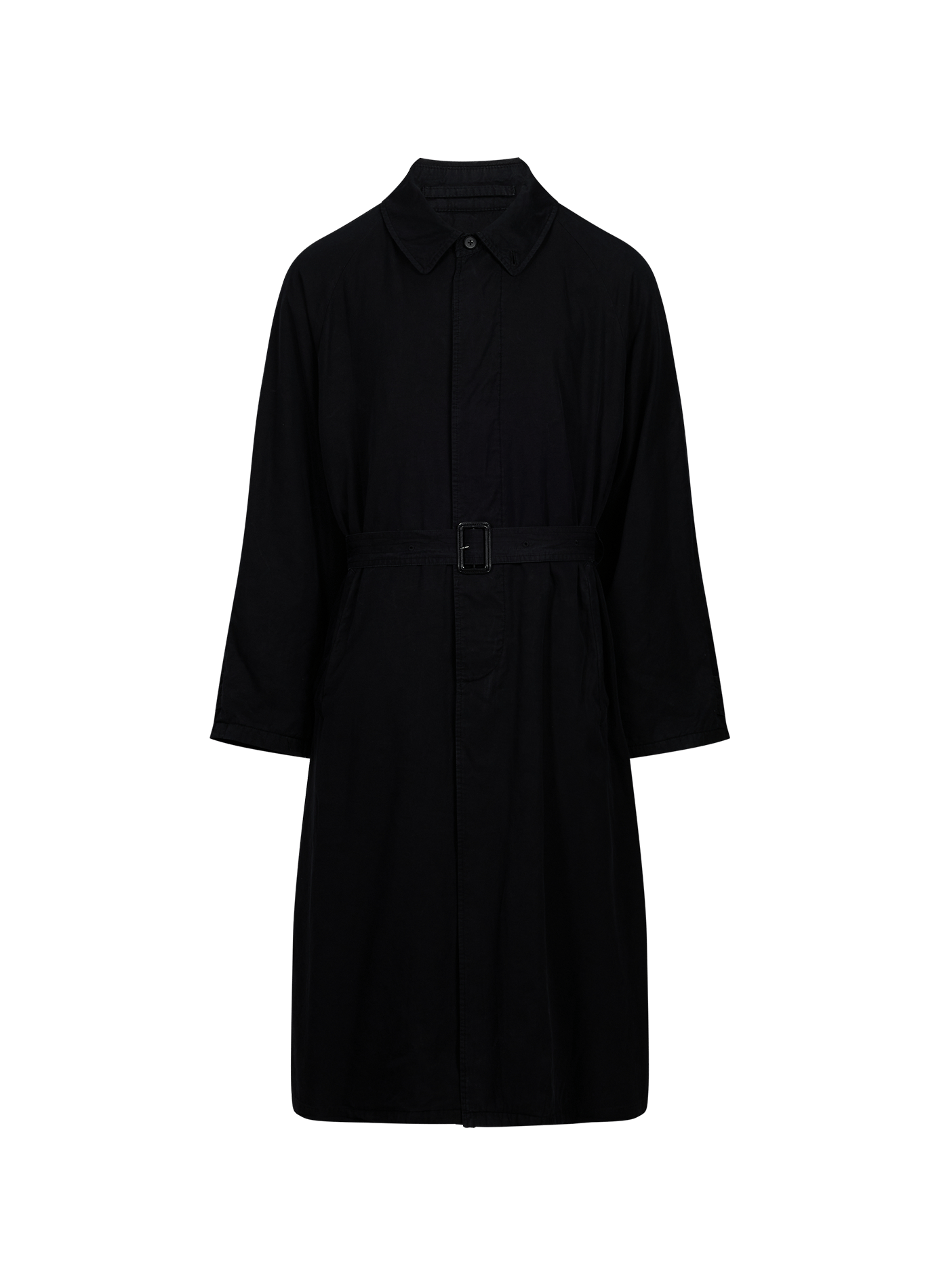 Manteau long avec ceinture en coton mélangé SSSTEIN Black