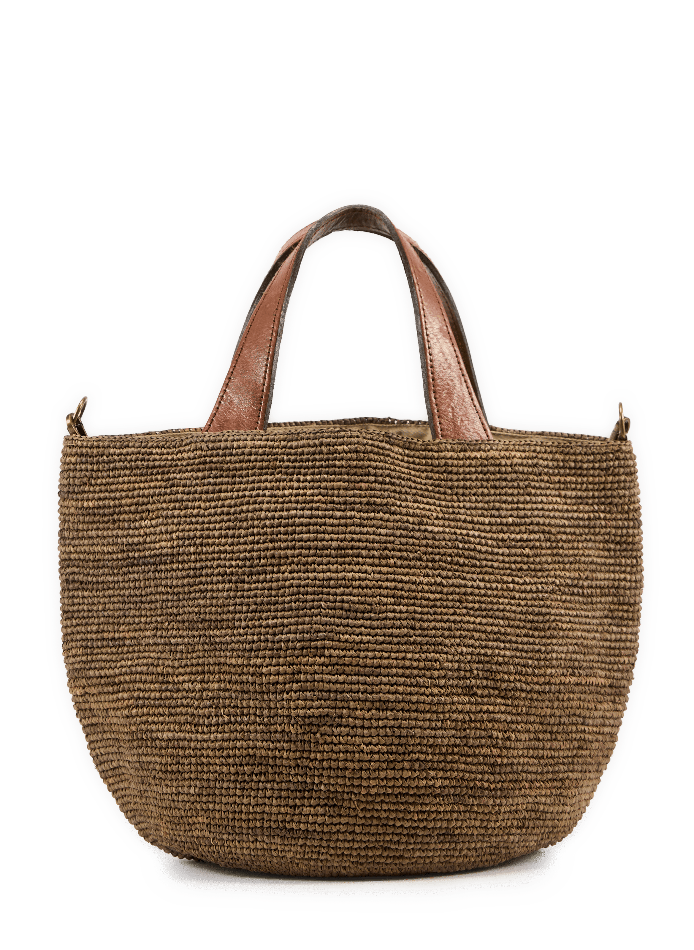 Sac Mirozy en raphia et coton IBELIV Marron