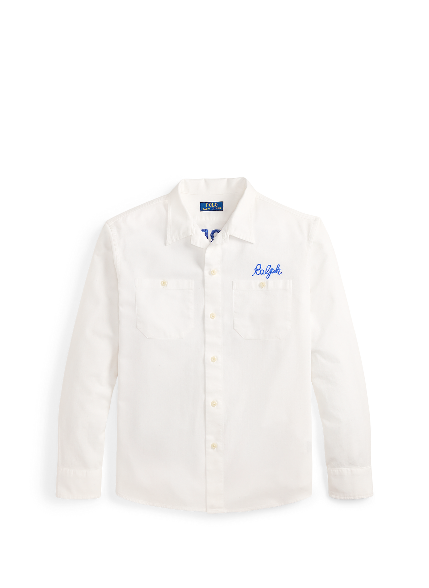Chemise ample à logo brodé en coton POLO RALPH LAUREN Blanc