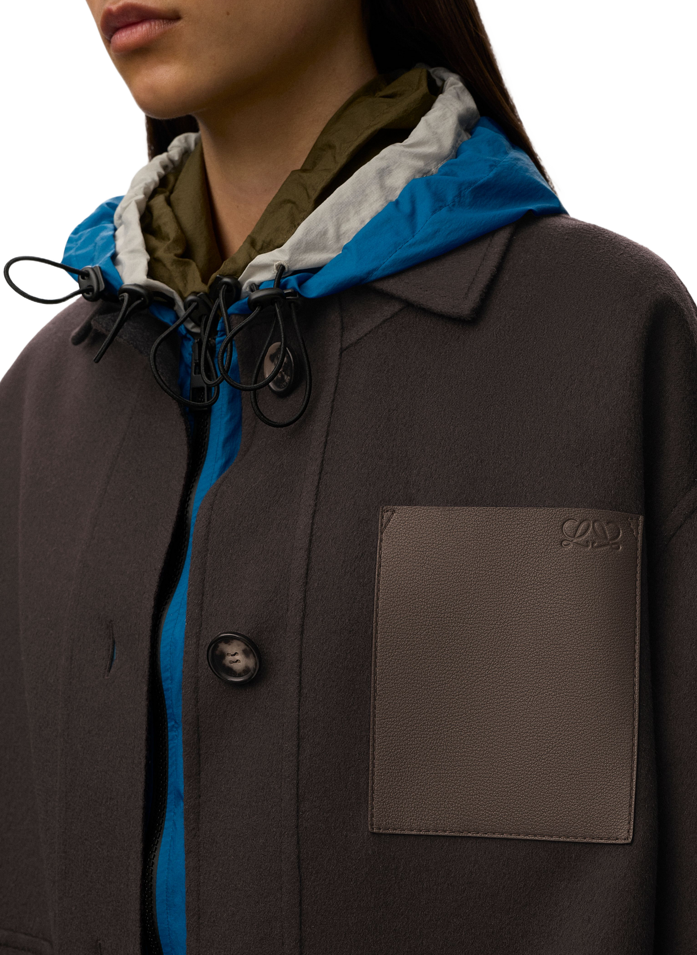 Utility jas van wol en kasjmier LOEWE Bruin