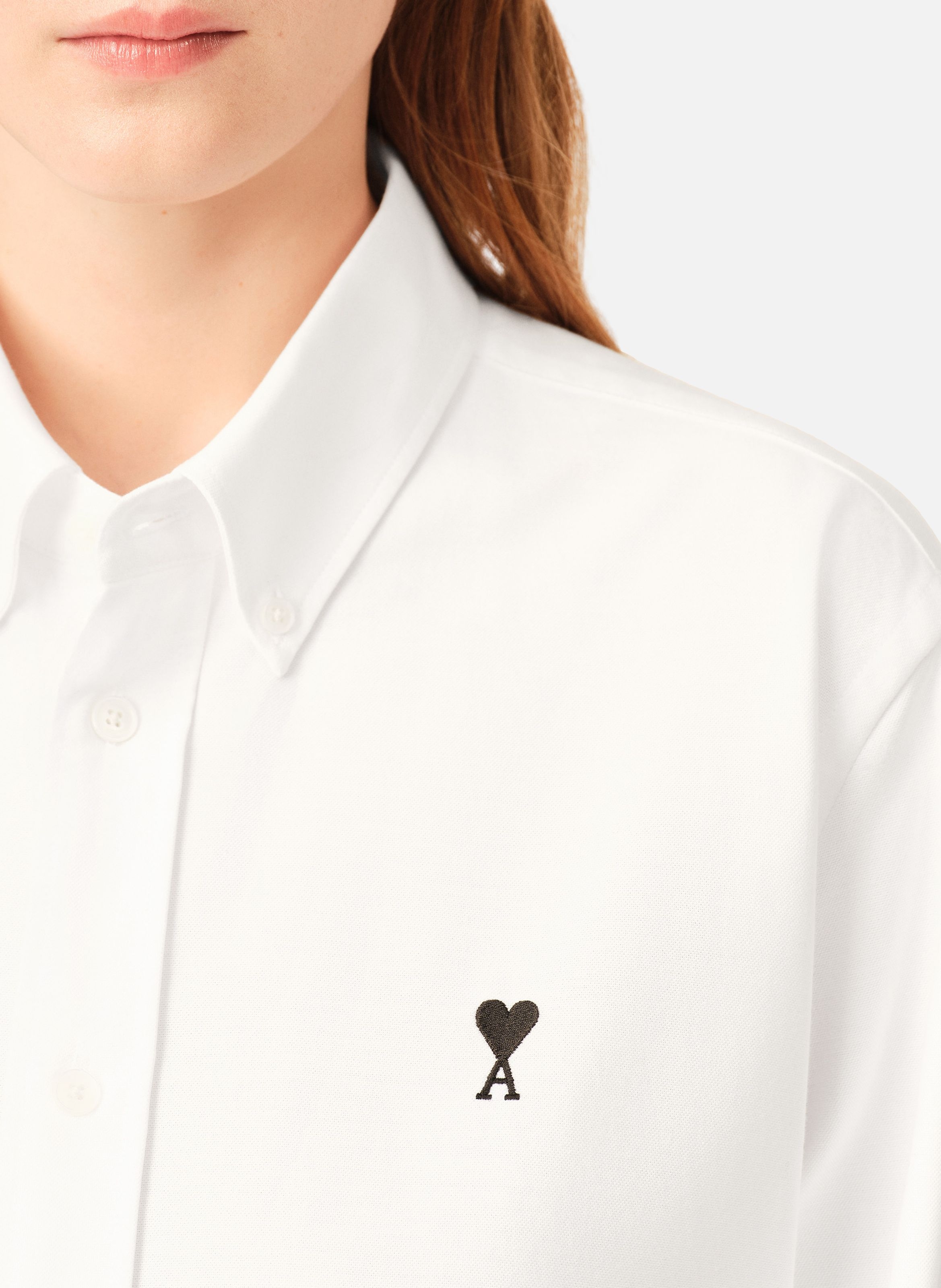 Chemise unisexe en coton ami de coeur AMI PARIS Blanc