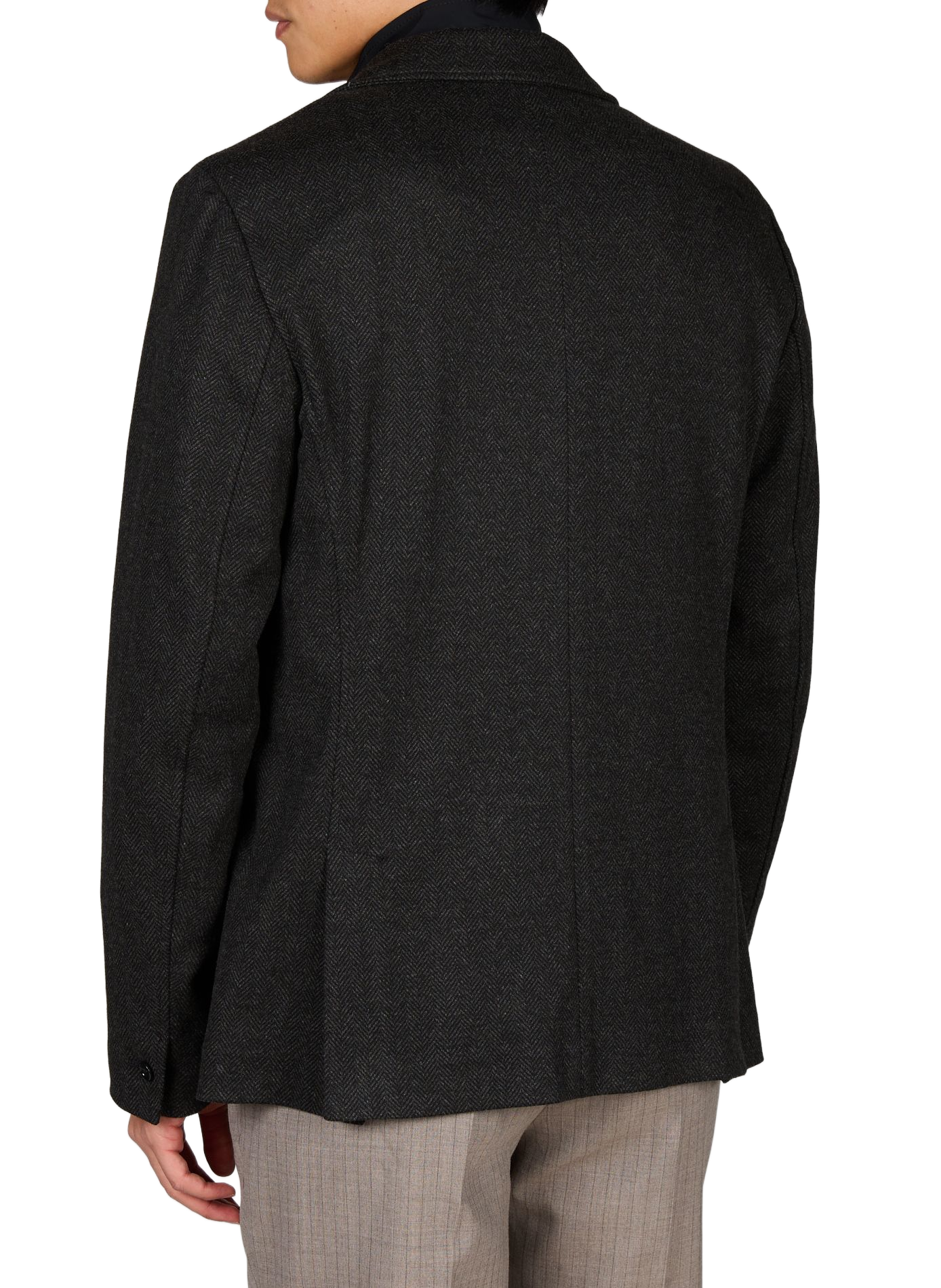 Straight Chevron Performance Blazer NORWEGIAN WOOL Grey