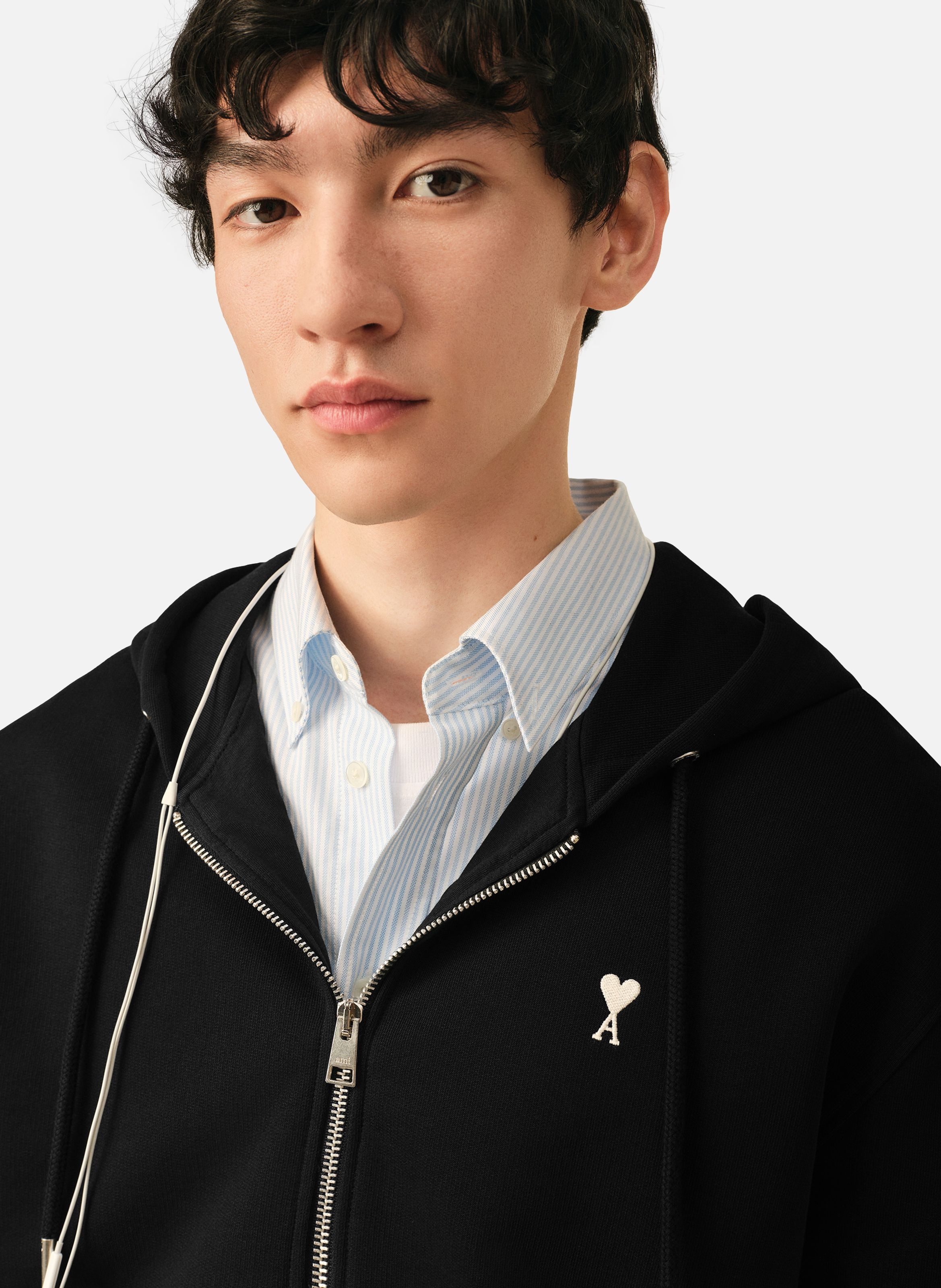 Hoodie zippé ami de coeur en coton | Noir AMI PARIS Homme