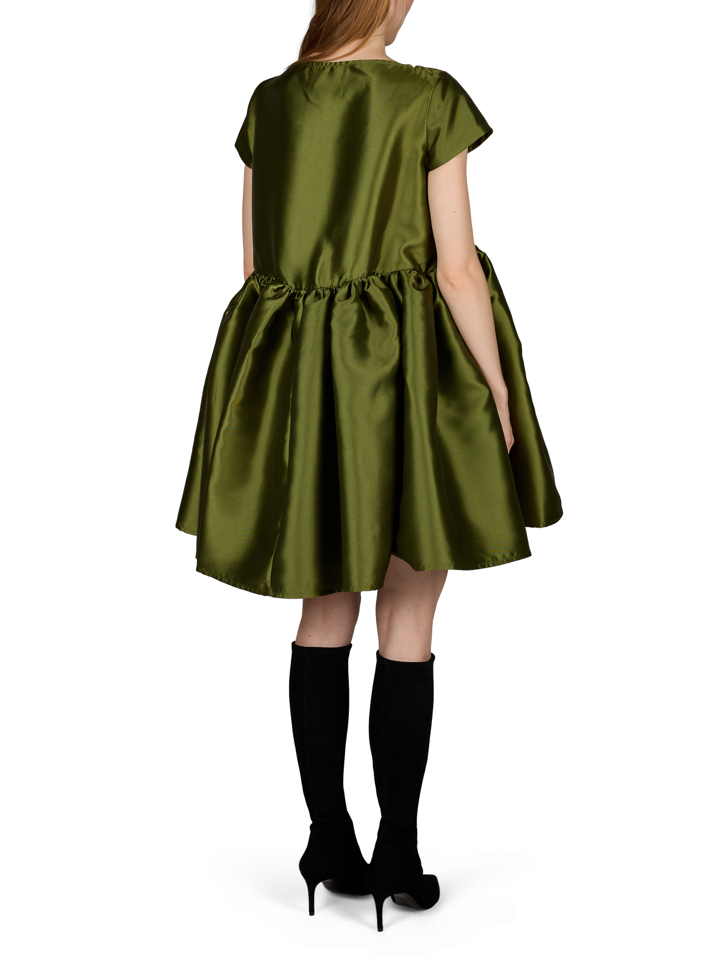 Kurzes Kleid aus recyceltem Polyester-Mix MARQUES ALMEIDA Khaki