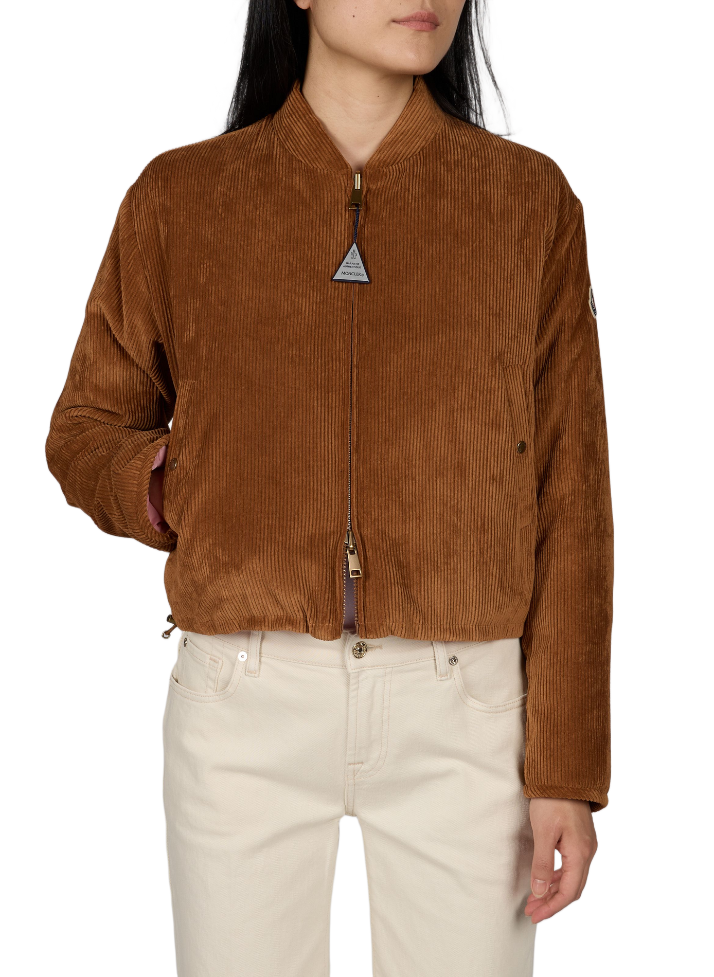 Bomberjacke aus Cordgewebe MONCLER Beige