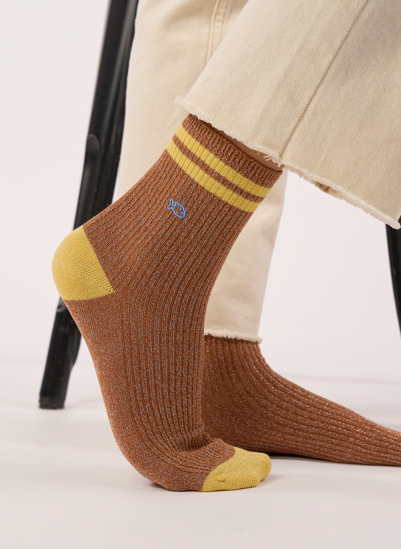 Chaussettes en coton peigné vintage BILLYBELT Marron