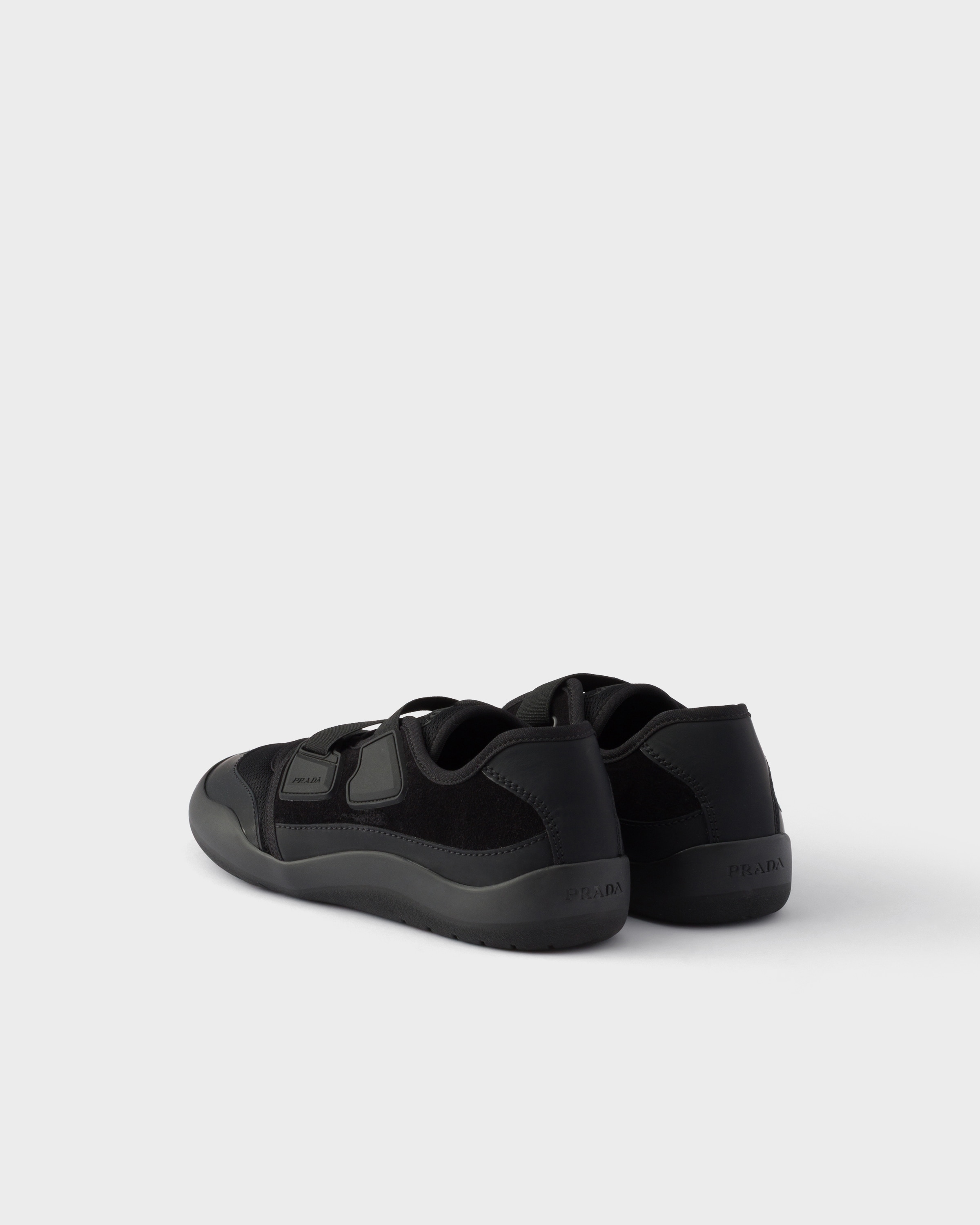 Sneakers speedrock en mesh technique et cuir PRADA Noir
