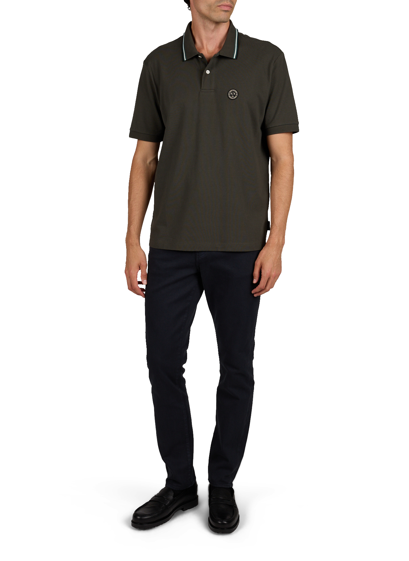 Rechte katoenen polo ARMANI EXCHANGE Kaki
