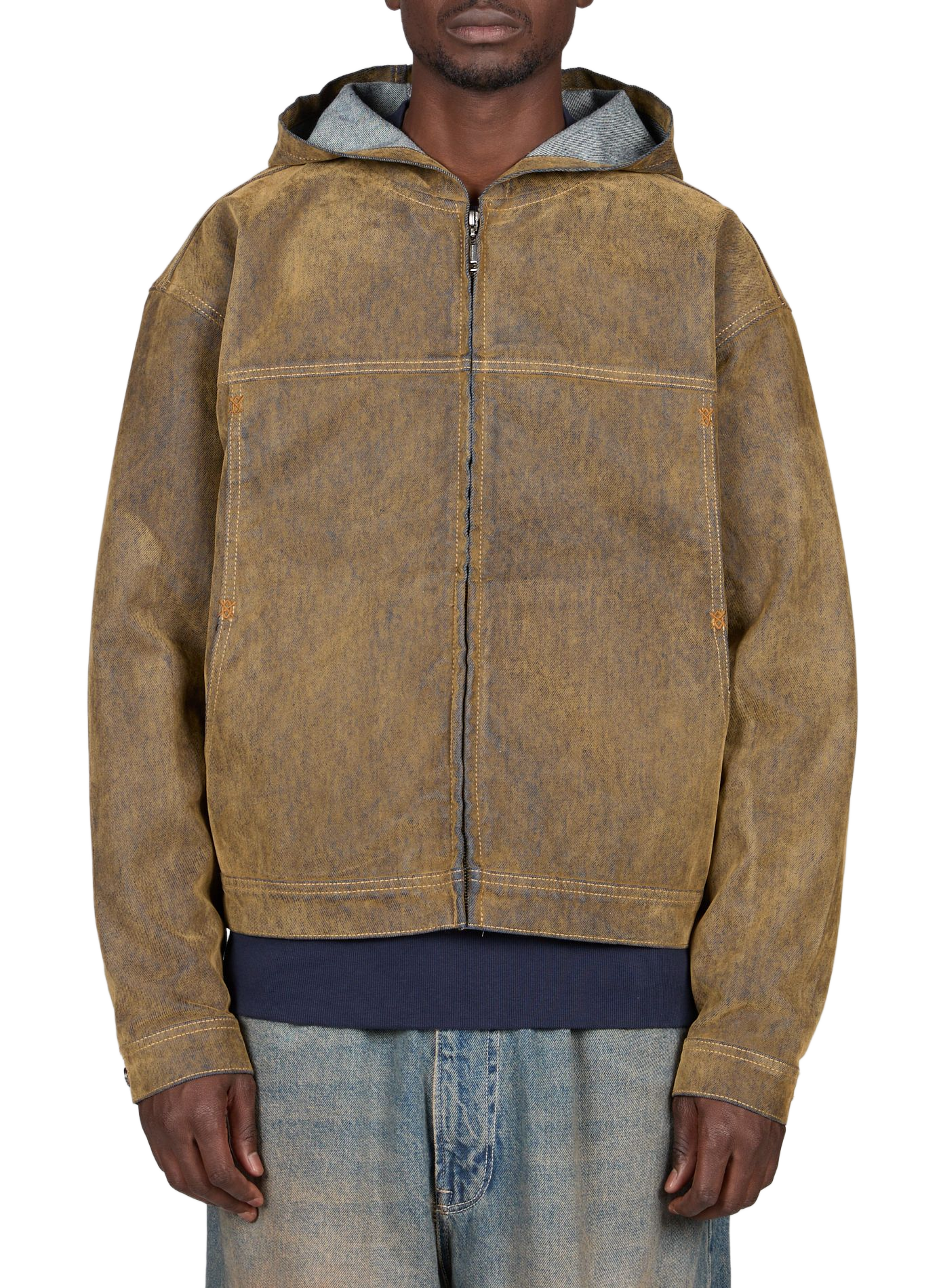 Weite Jeansjacke aus Baumwollmischung DAILY PAPER Braun